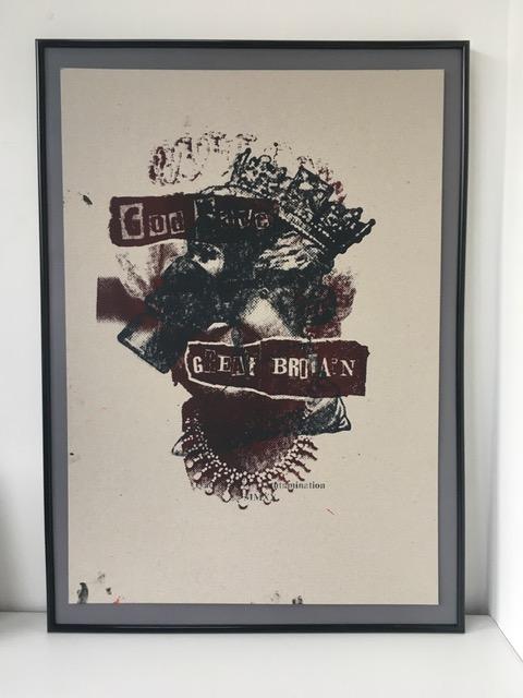 Jamie Reid (1947-2023) James Cauty (b.1956) 'God Save Great Britain', Screenprint, Test Proof, Frame