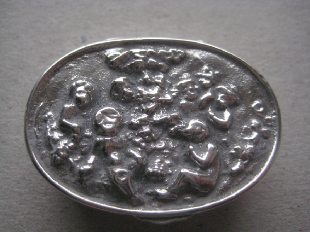 Vintage Continental Silver Pill Box