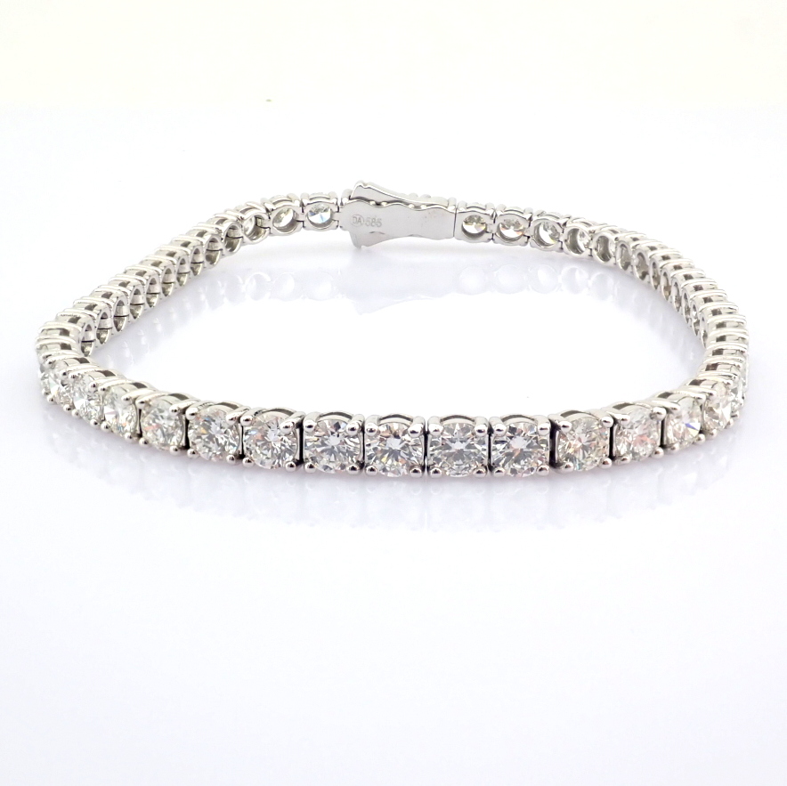 Natural Diamond 14 White Gold Bracelet