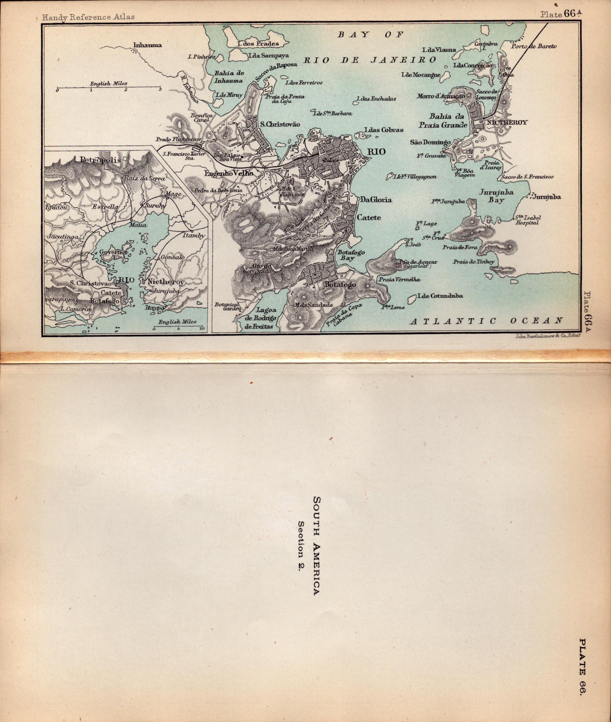 South America Section 2 Double Sided Victorian Antique 1898 Map.