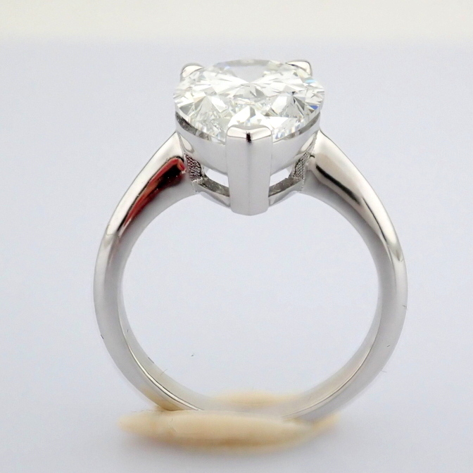 Pear Cut Lab-Grown Diamond Ring - 4.1 Total Carat (IGI Certified)