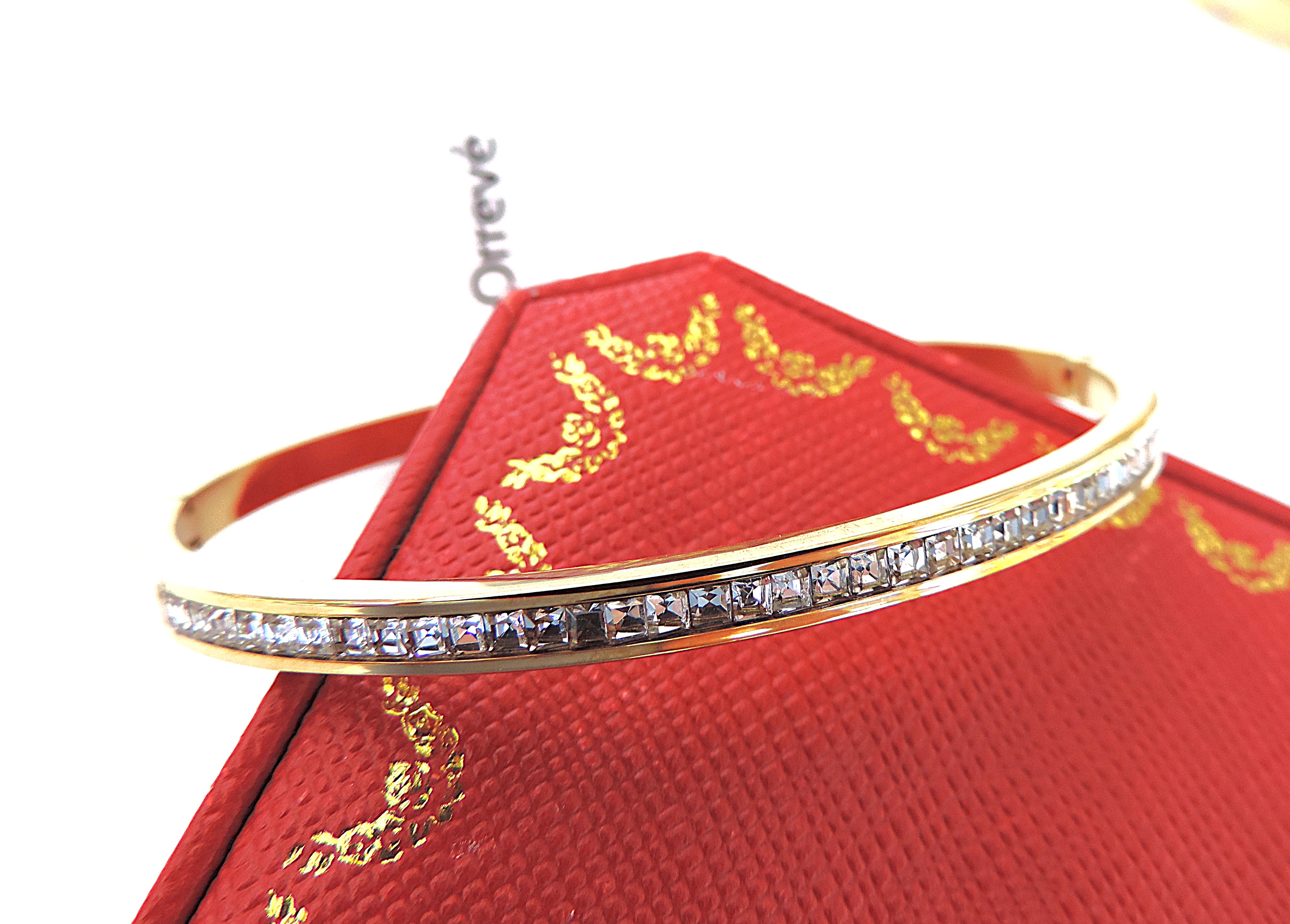 Orrevé 18k Gold Plated Pave Zircon Gemstone Bracelet 'New'