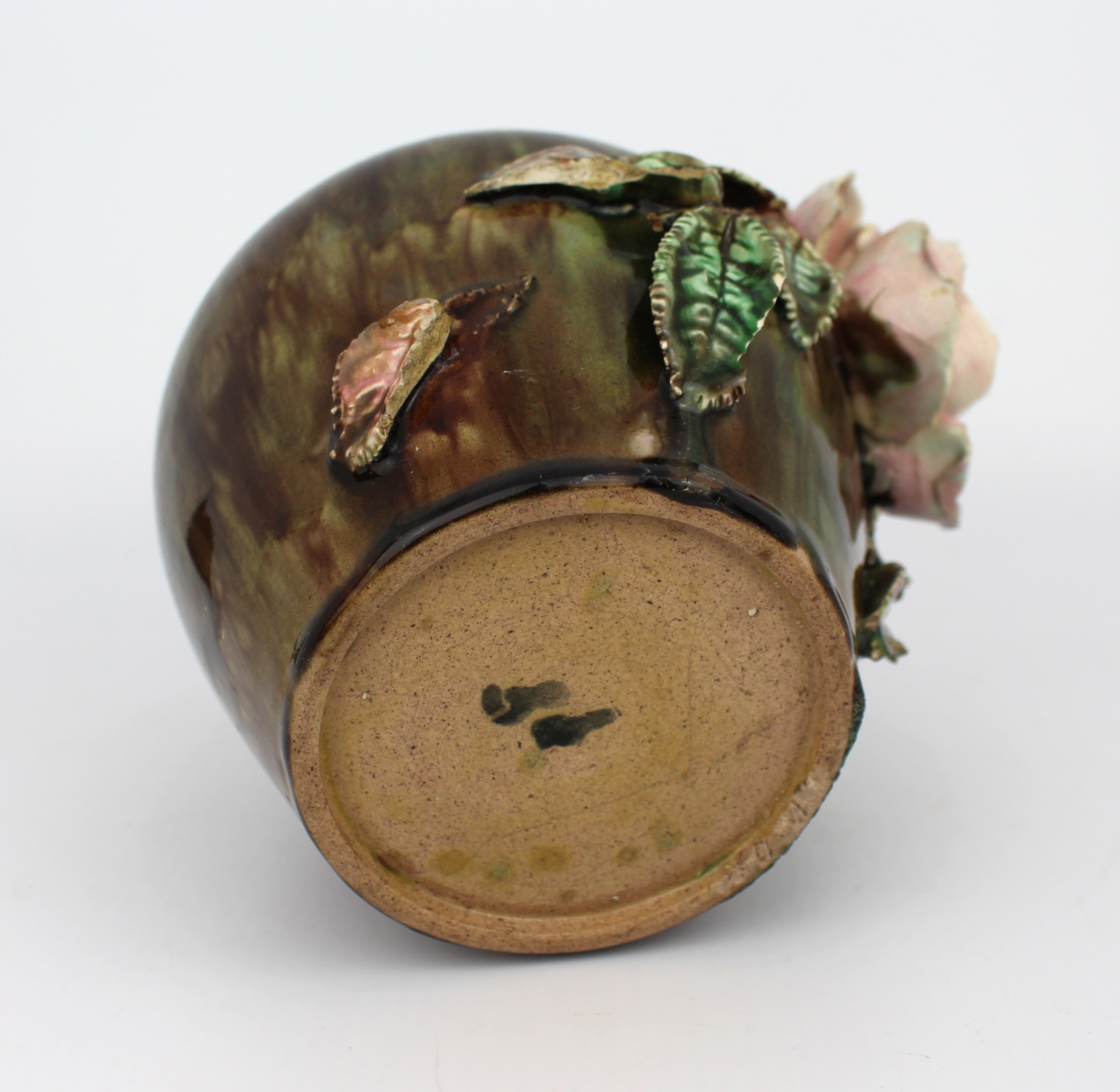 Set of 3 Decorative Victorian Floral Pottery Vases