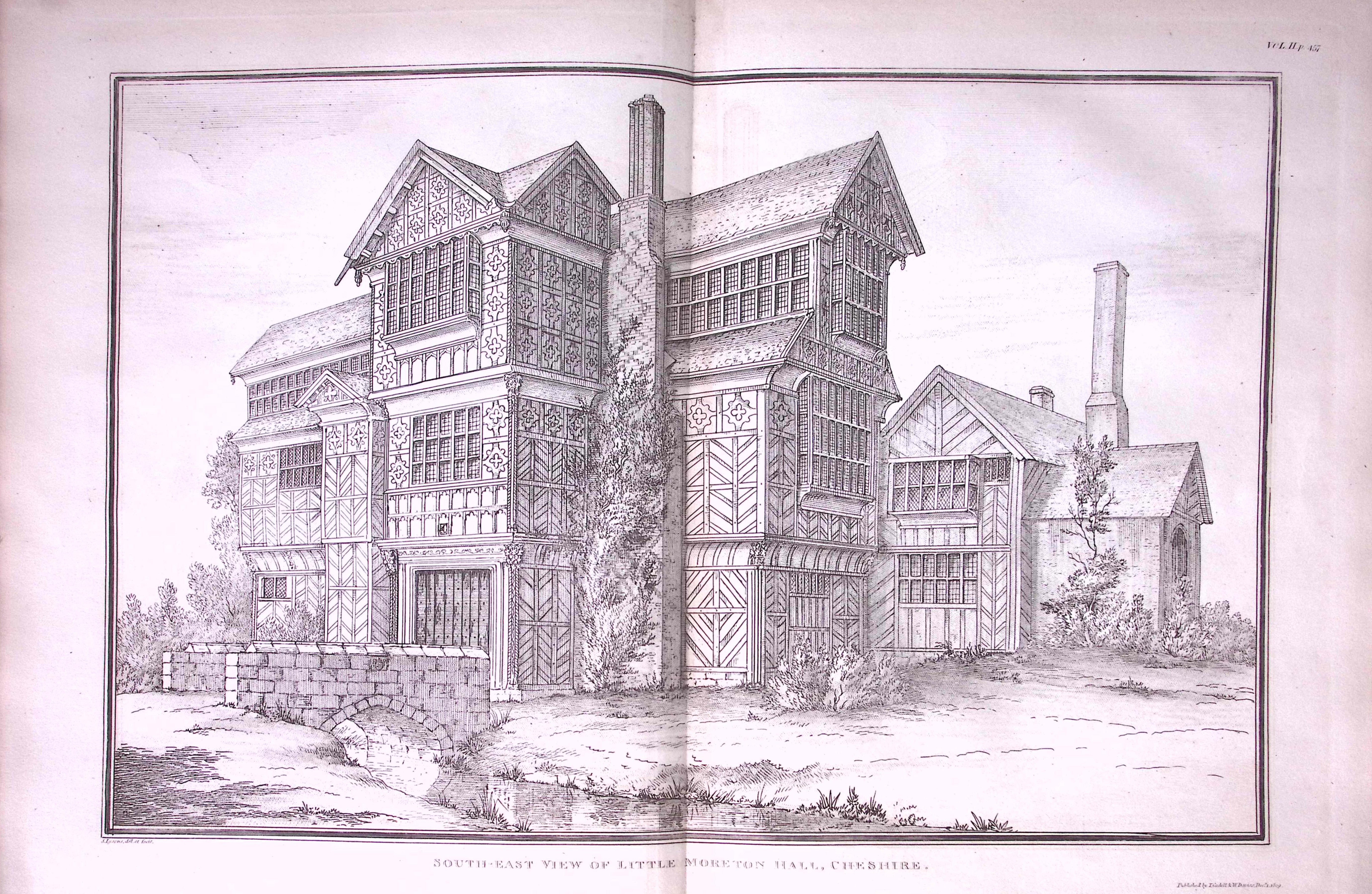 View Moreton Hall Cheshire Antique 216-Year-Old Large Copperplate-22-TR.