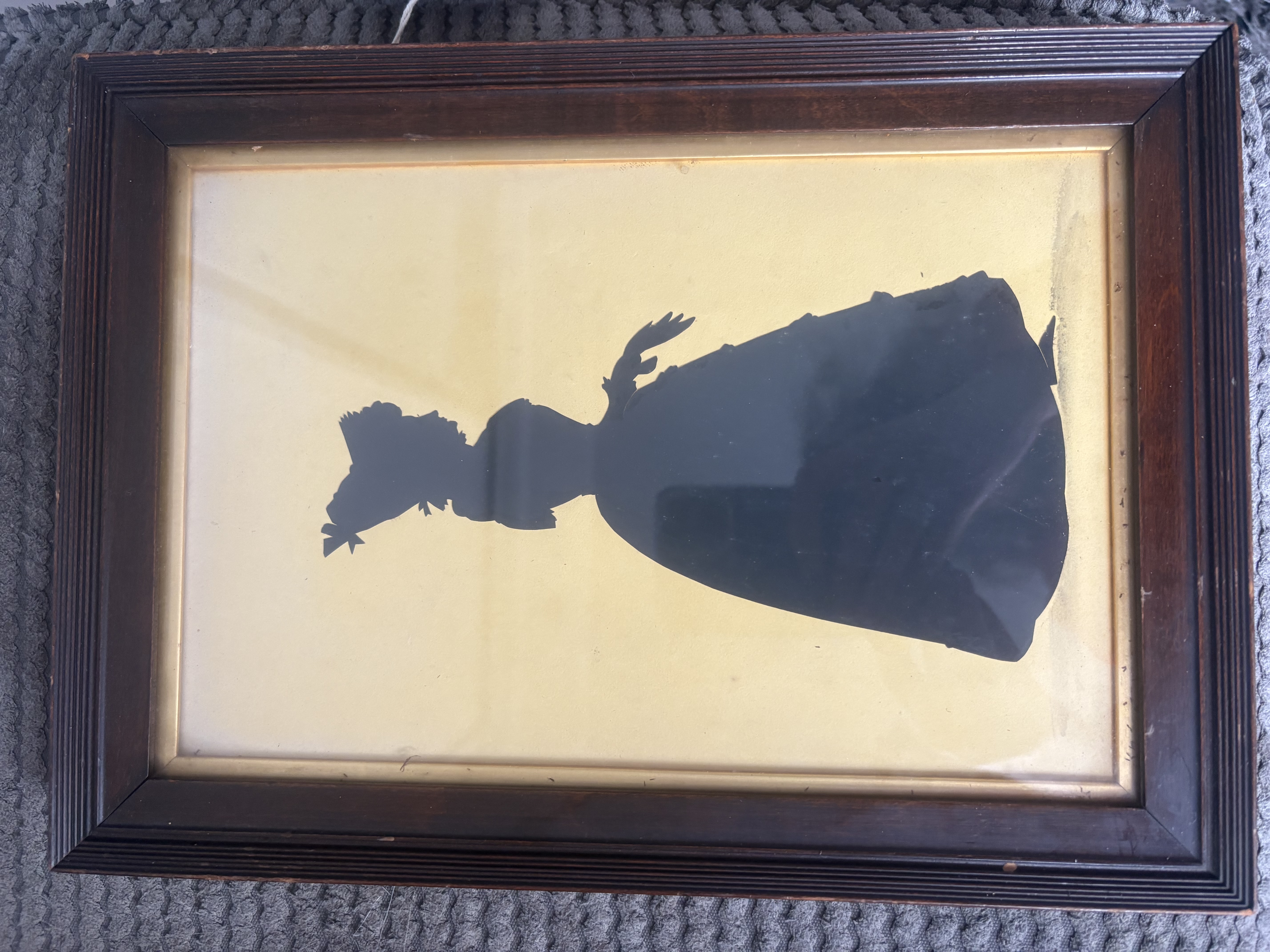 Vintage Antique framed Silhouette of A Victorian Lady
