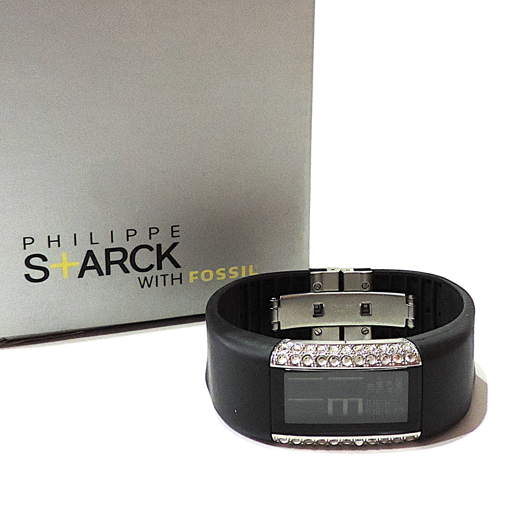 Ladies Philippe Starck Digital Watch With Crystals PH-1025 Working New Battery