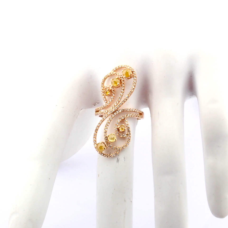 Natural Diamond 18K Rose/Pink Gold Ring