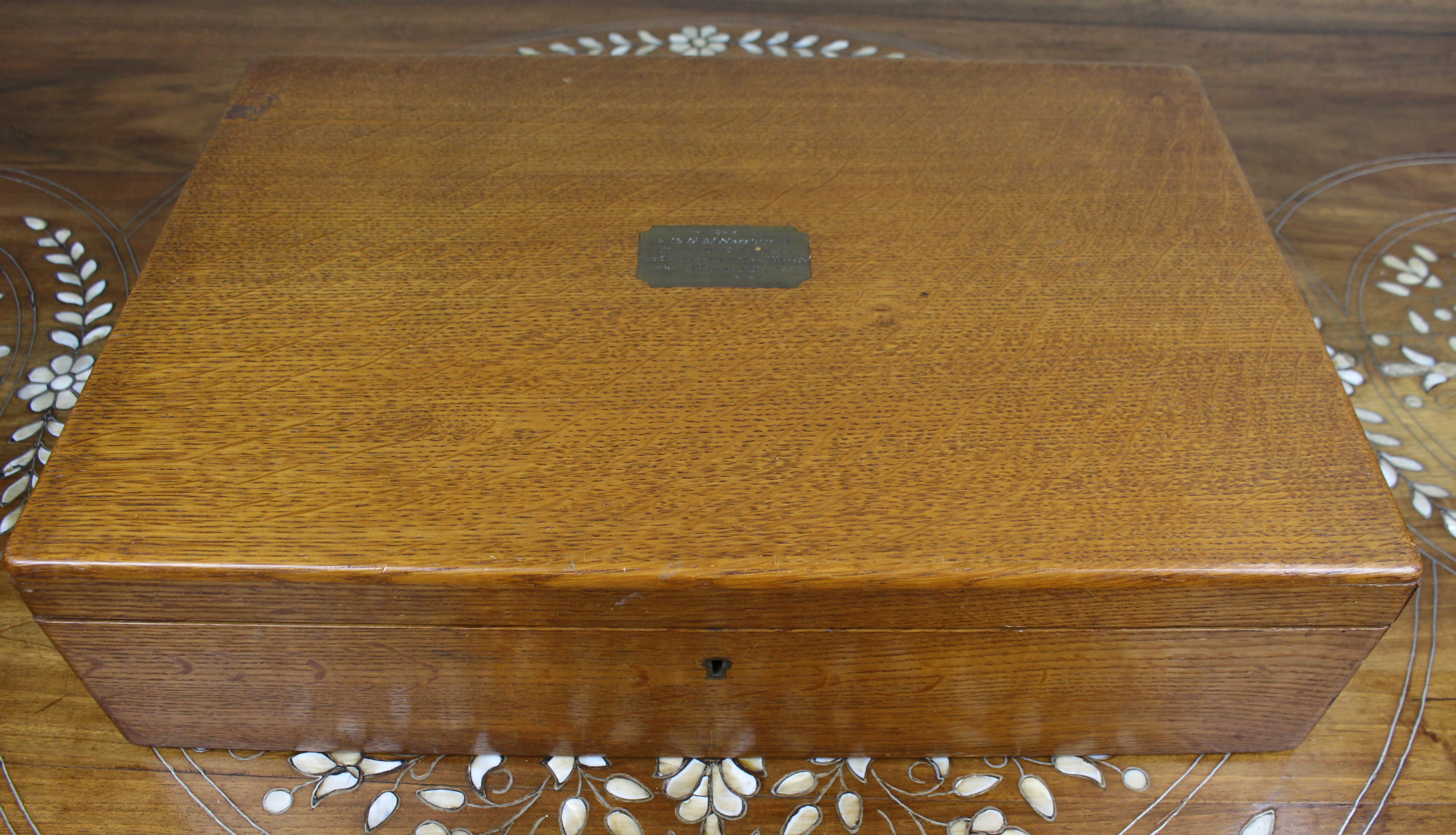 Edwardian Oak Canteen of Silver-Plated Cutlery, P. Bros Ltd, Sheffield, dated 1917