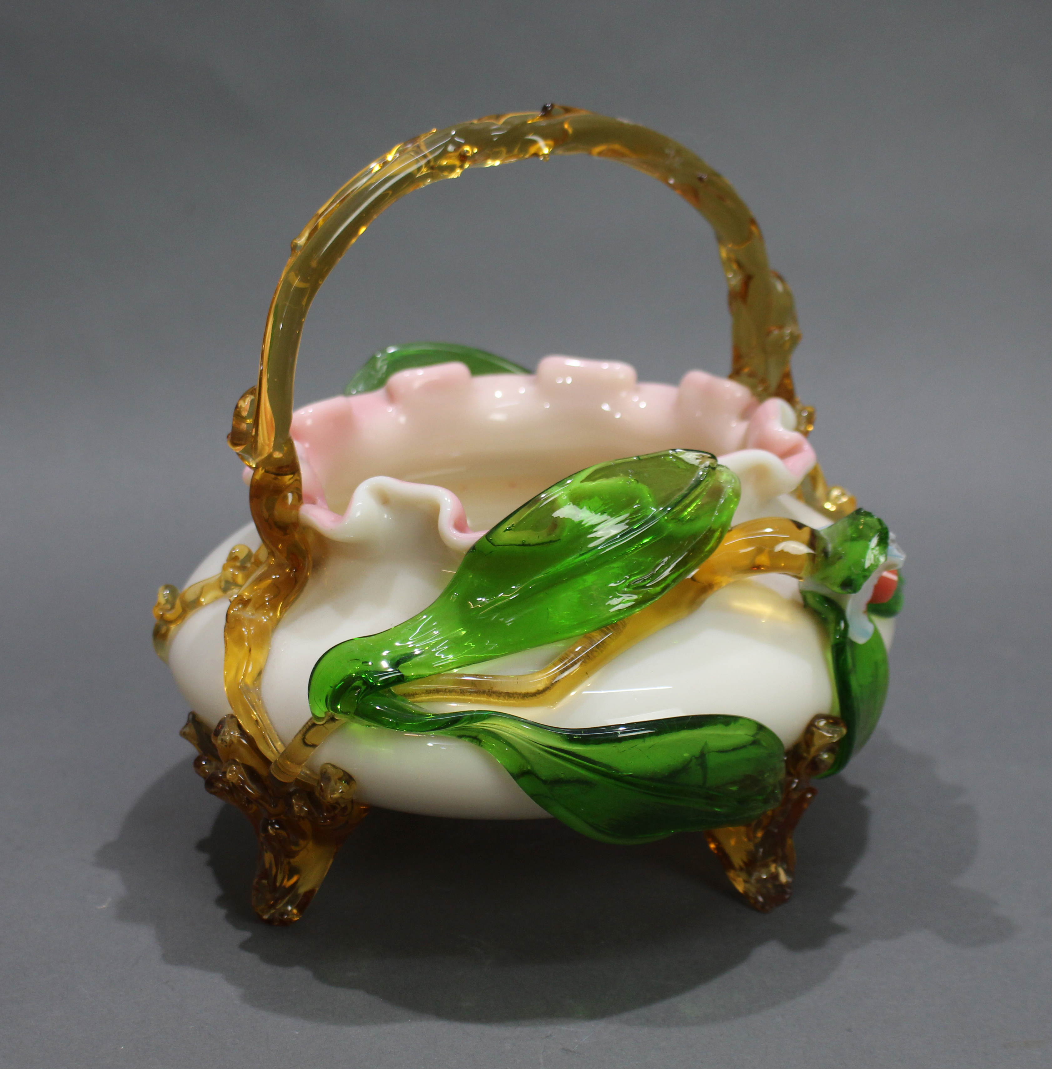 Victorian English Glass Handled Bowl