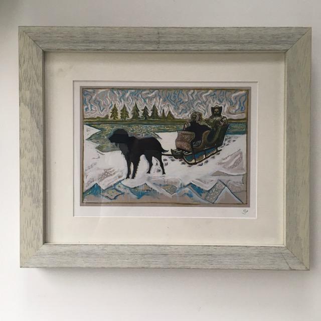 Billy Childish(b1959)'Dog Sleigh' Signed, Editioned, Pigment Print, Framed, 2013