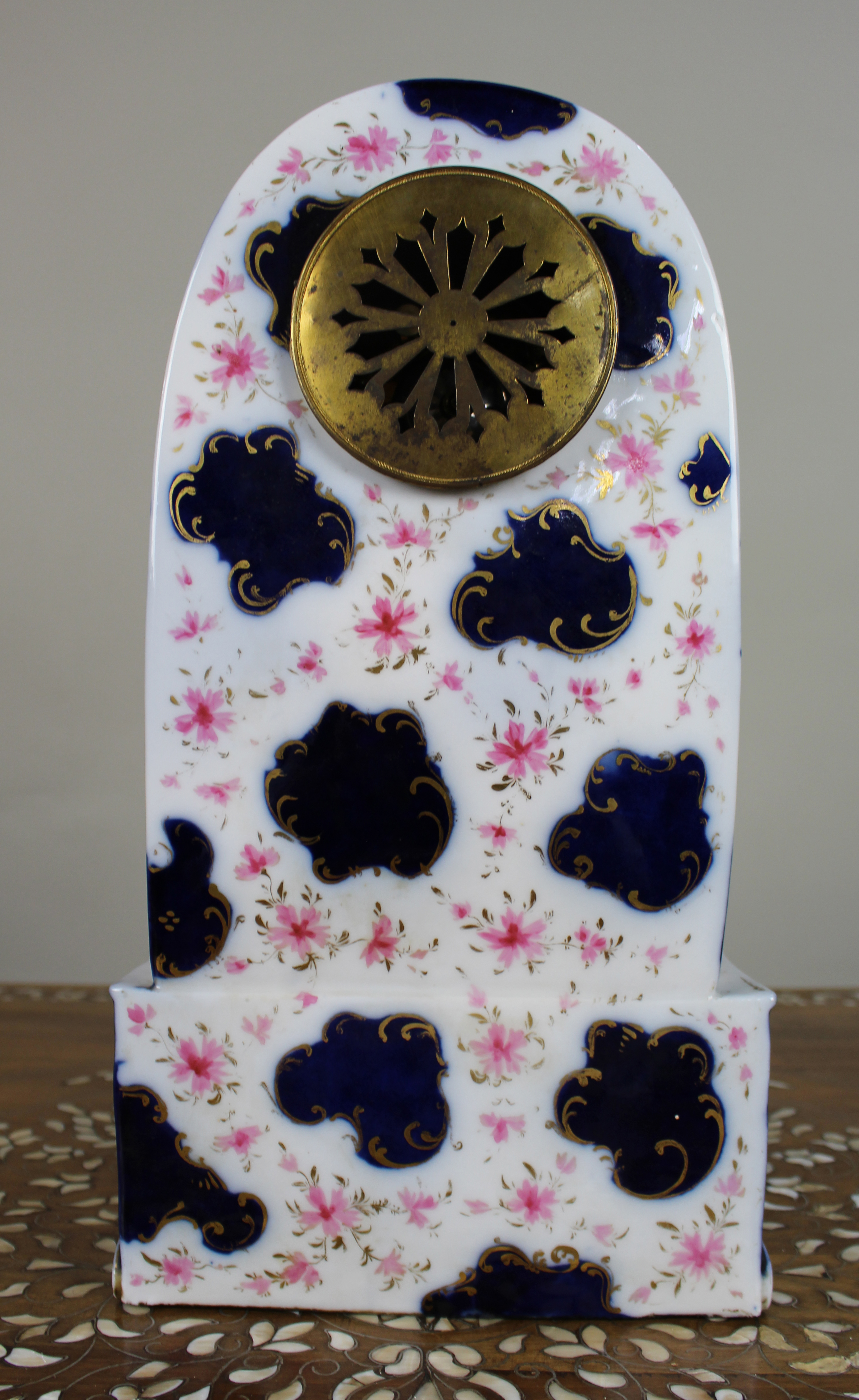 Mid-19th Century French Porcelain Rococo Revival Mantel Clock