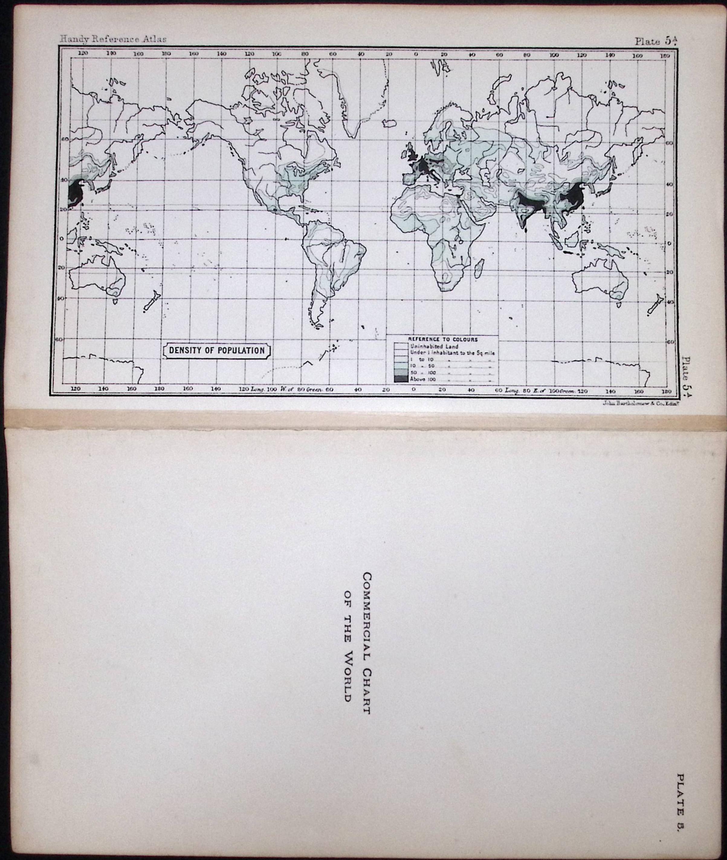 Commercial Chart Of The World Double Sided Victorian Antique 1898 Map.
