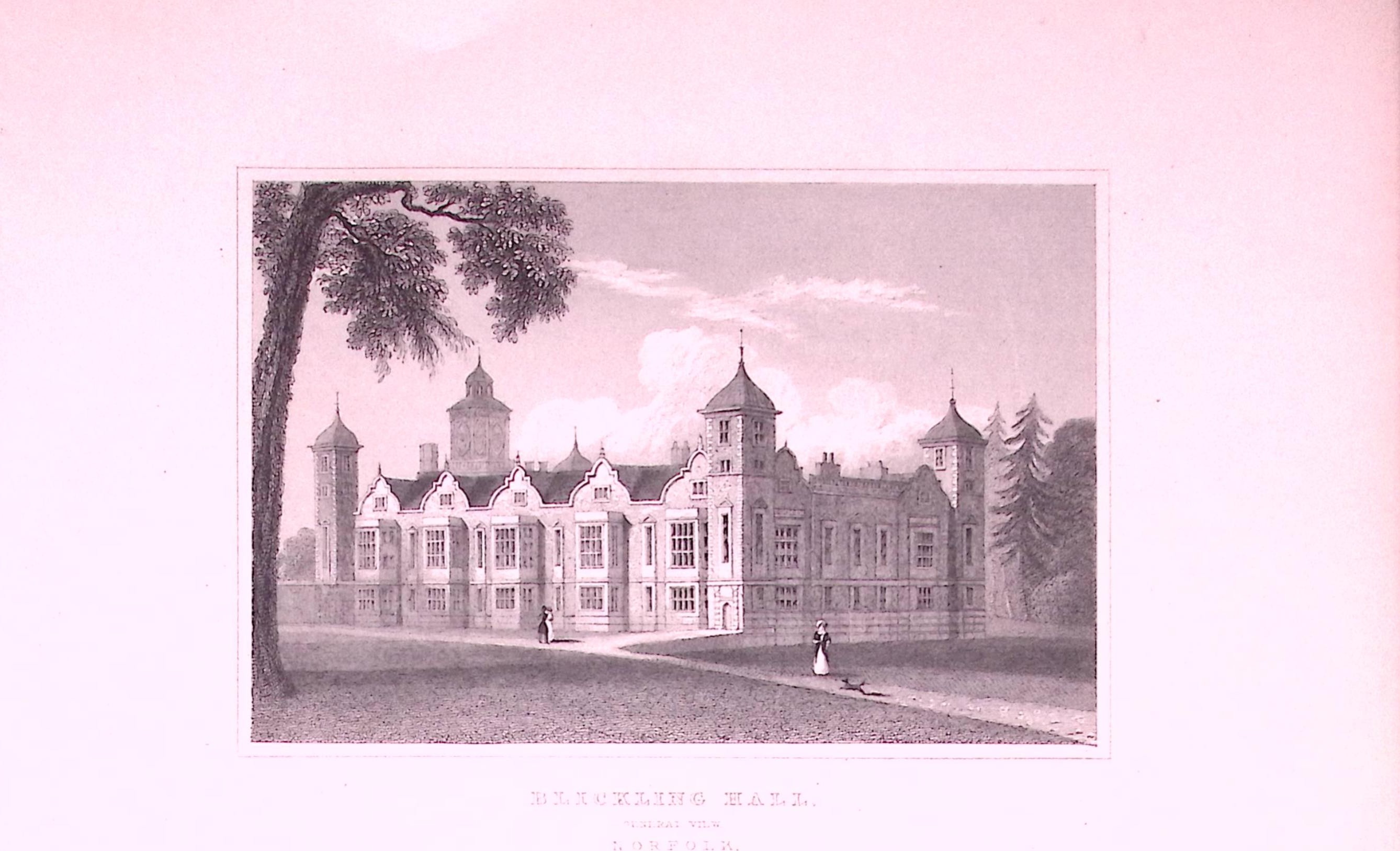 Blickling Hall Norfolk Antique 197 Years-Old Engraving-4