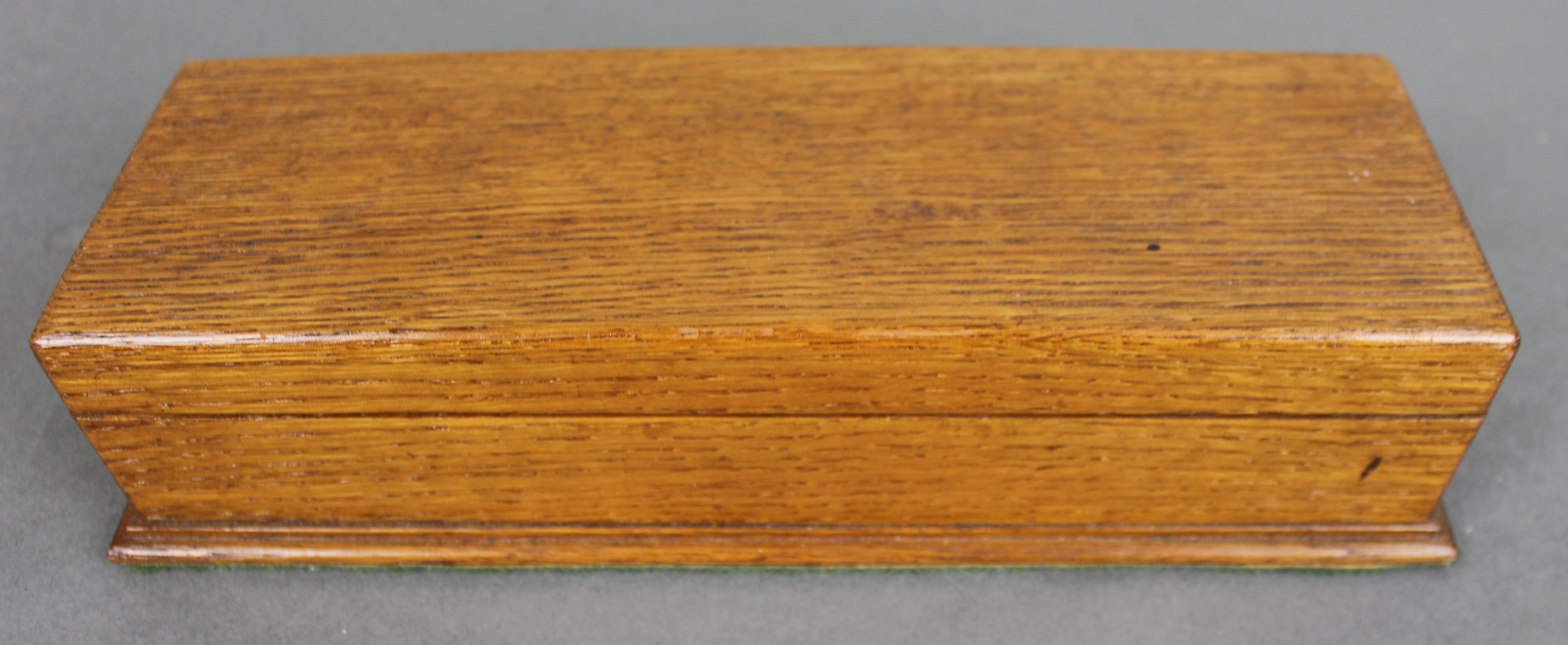 Antique Oak Desk Stationary Box