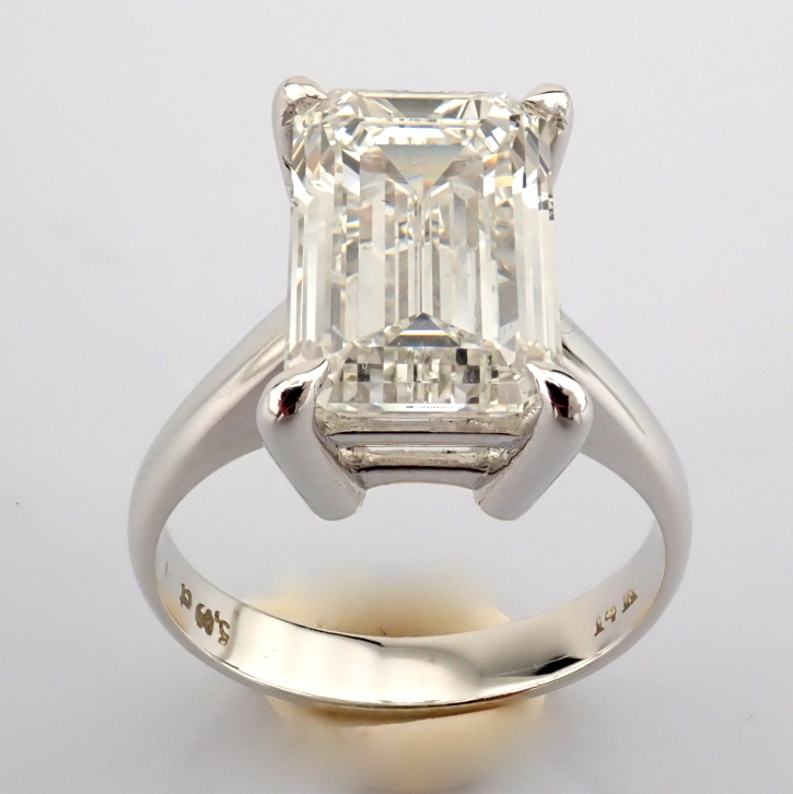 Emerald Cut Lab-Grown Diamond Ring - 5.09 Total Carat (IGI Certified)