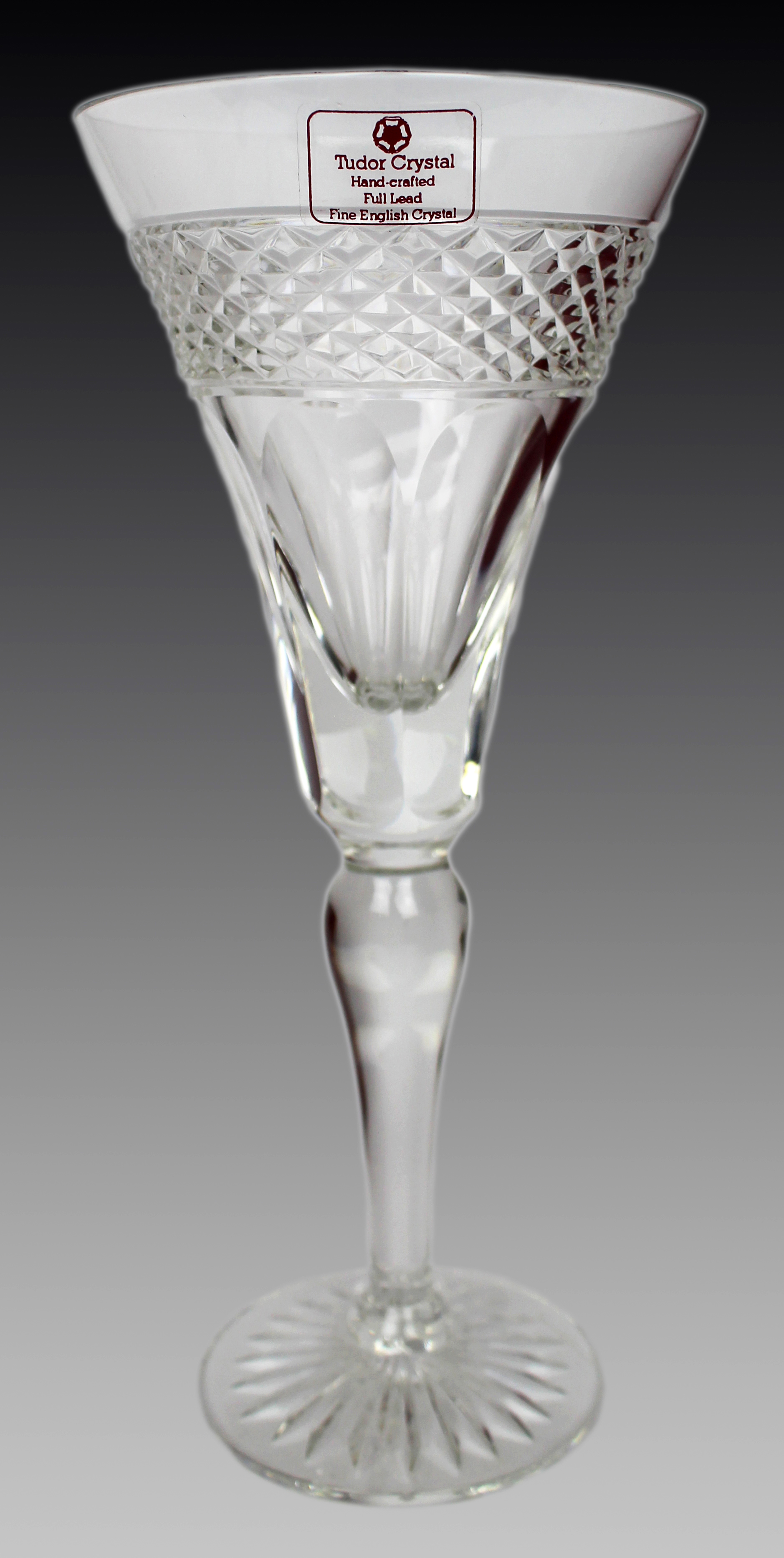 Set of 6 Tudor Crystal Castile Pattern Wine Glasses