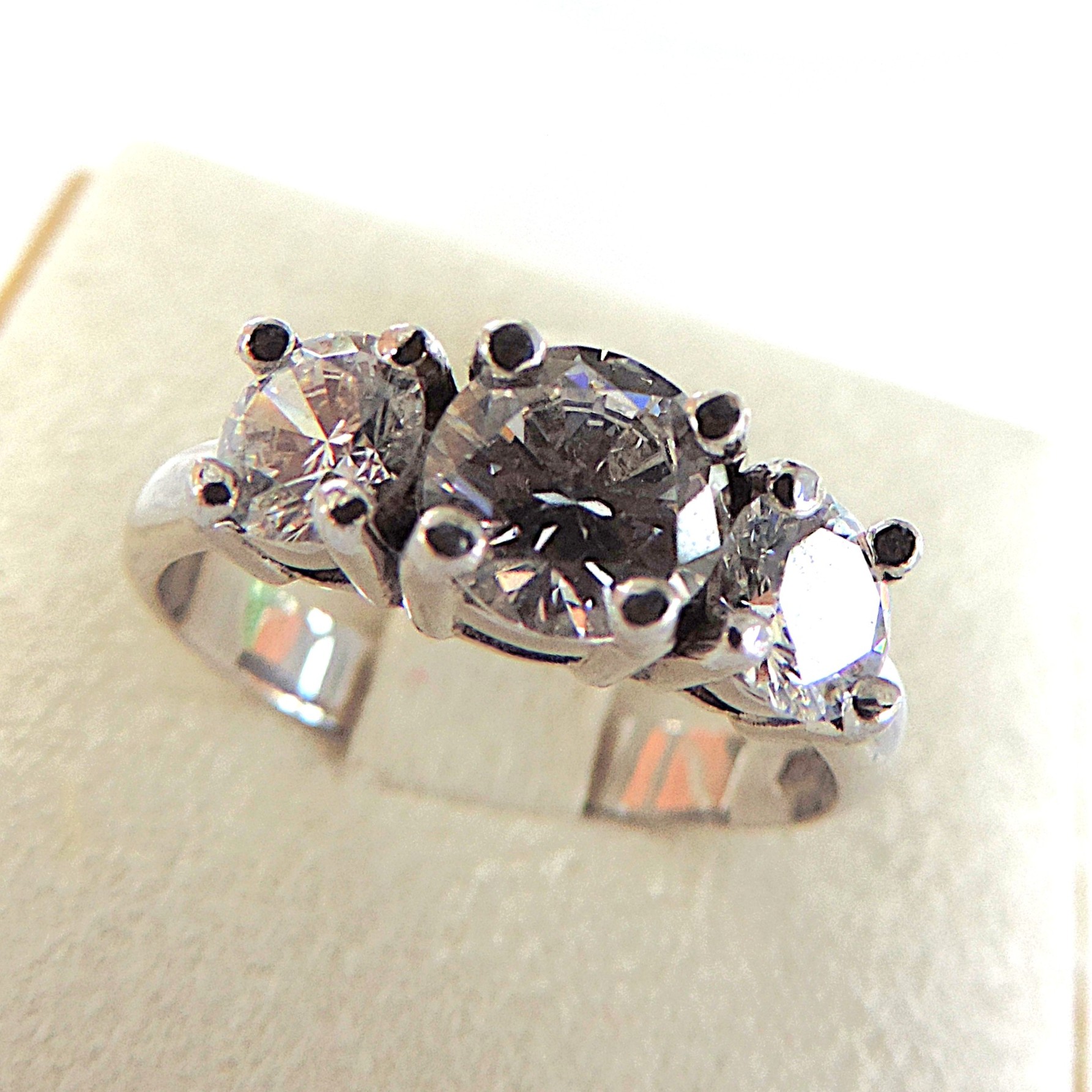 925 Silver 1.26 Carat Moissanite Trilogy Ring