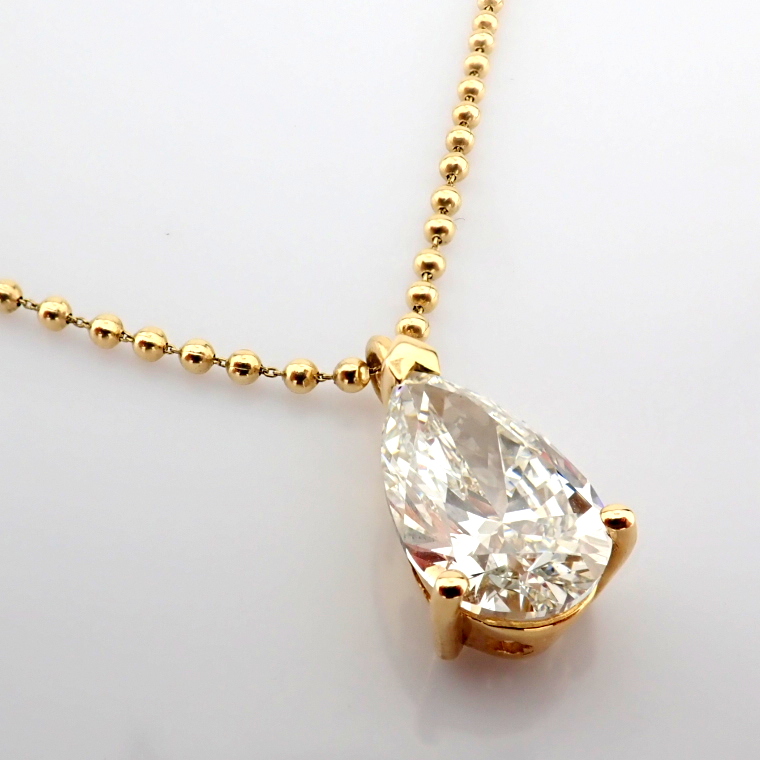 Pear Cut Lab-Grown Diamond Necklace - 6 Total Carat (IGI Certified)