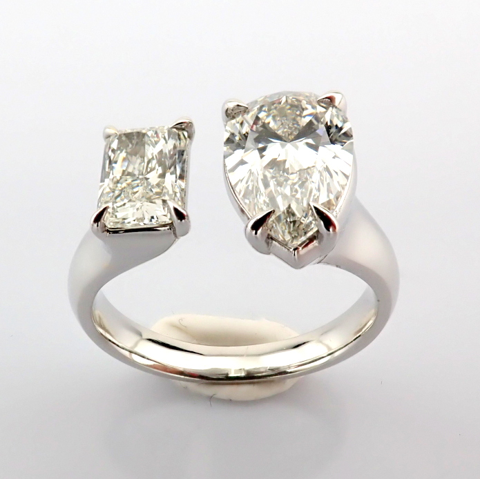 Pear Cut Lab-Grown Diamond Ring - 2.89 Total Carat (IGI Certified)