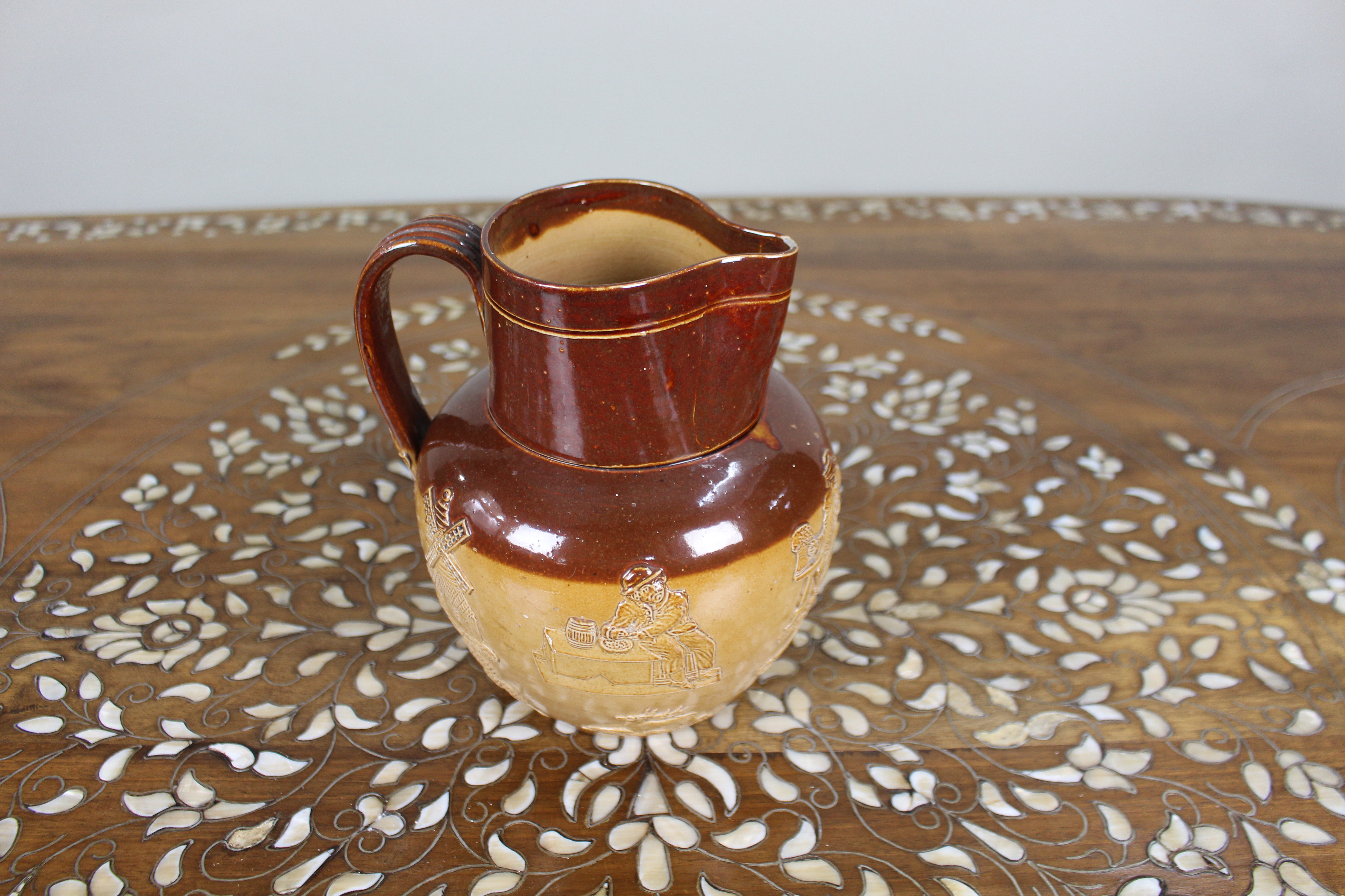 Collection of Three Graduated Doulton Lambeth Stoneware Jugs, c.1900