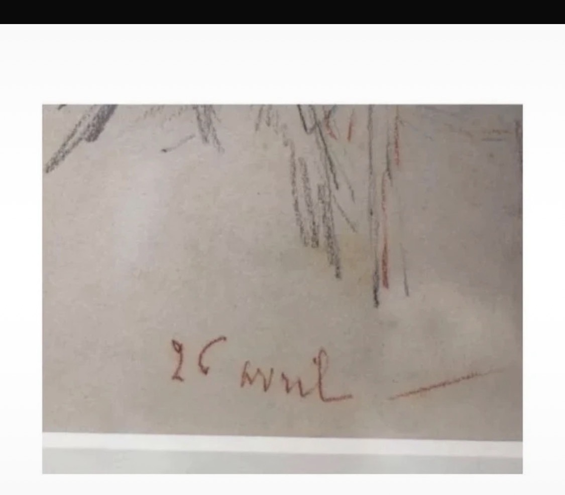 After Paul Cesar Helleu Portrait; Pencil and Crayon