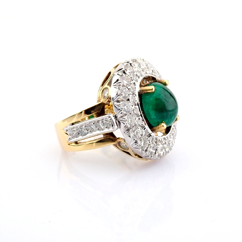 Natural Diamond 18K Yellow Gold Ring