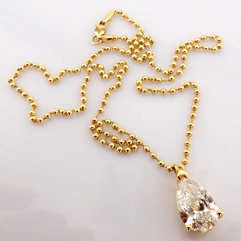 Pear Cut Lab-Grown Diamond Necklace - 6 Total Carat (IGI Certified)