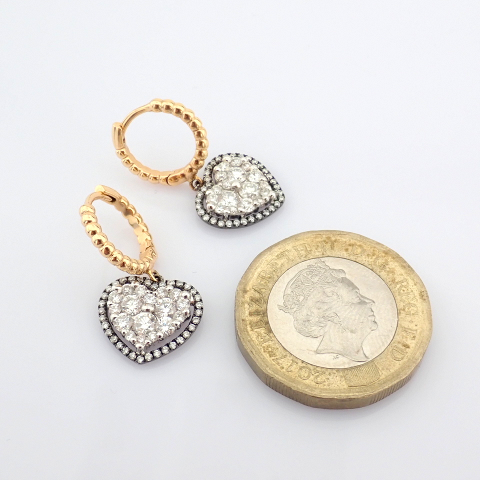 Natural Diamond 18K Yellow & White Gold Earring