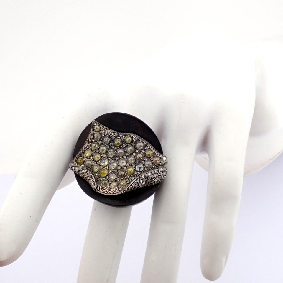 Natural Diamond 925 Silver Ring