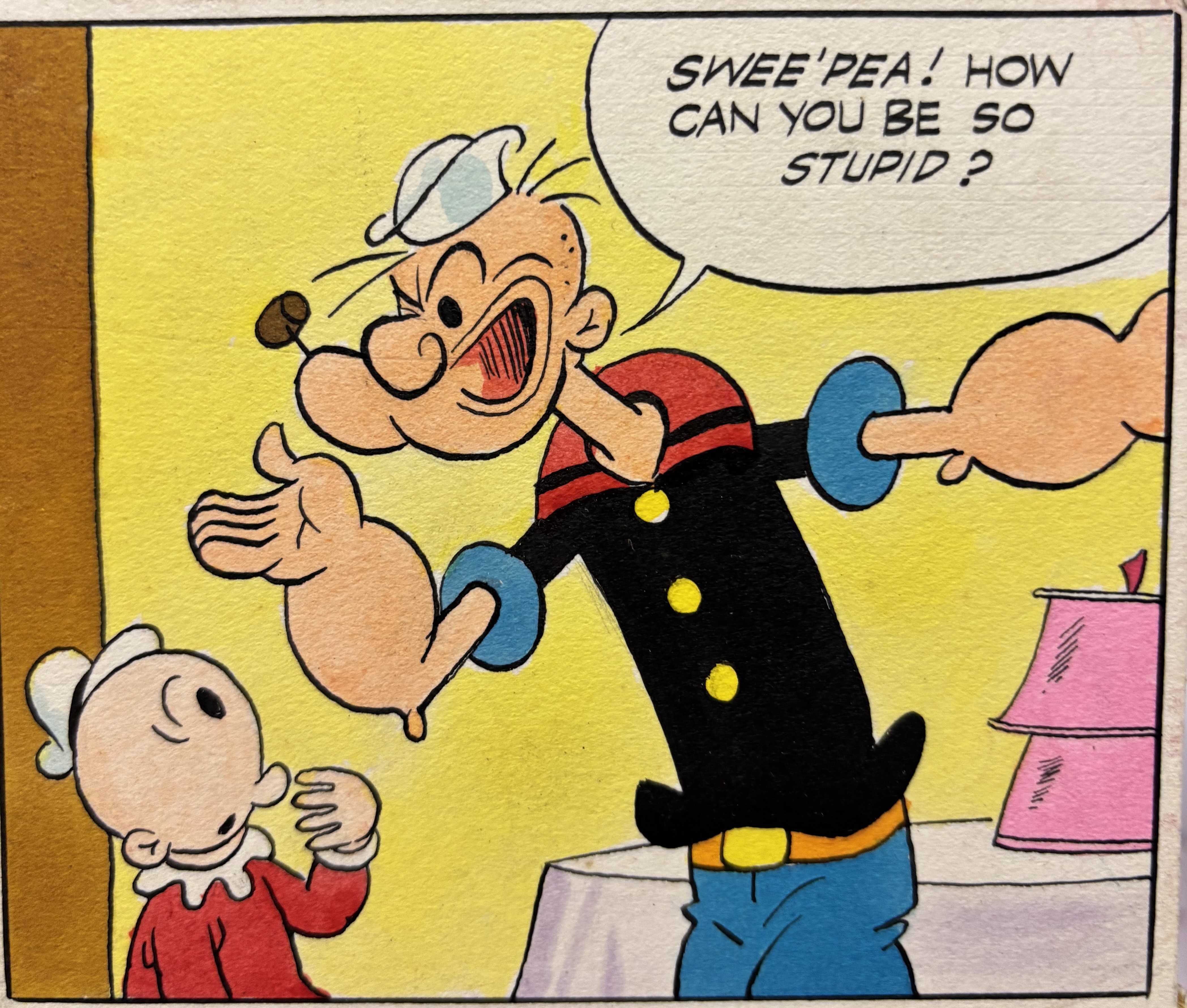 Original Popeye Artwork For 1970's TV Comic Free Post In UK