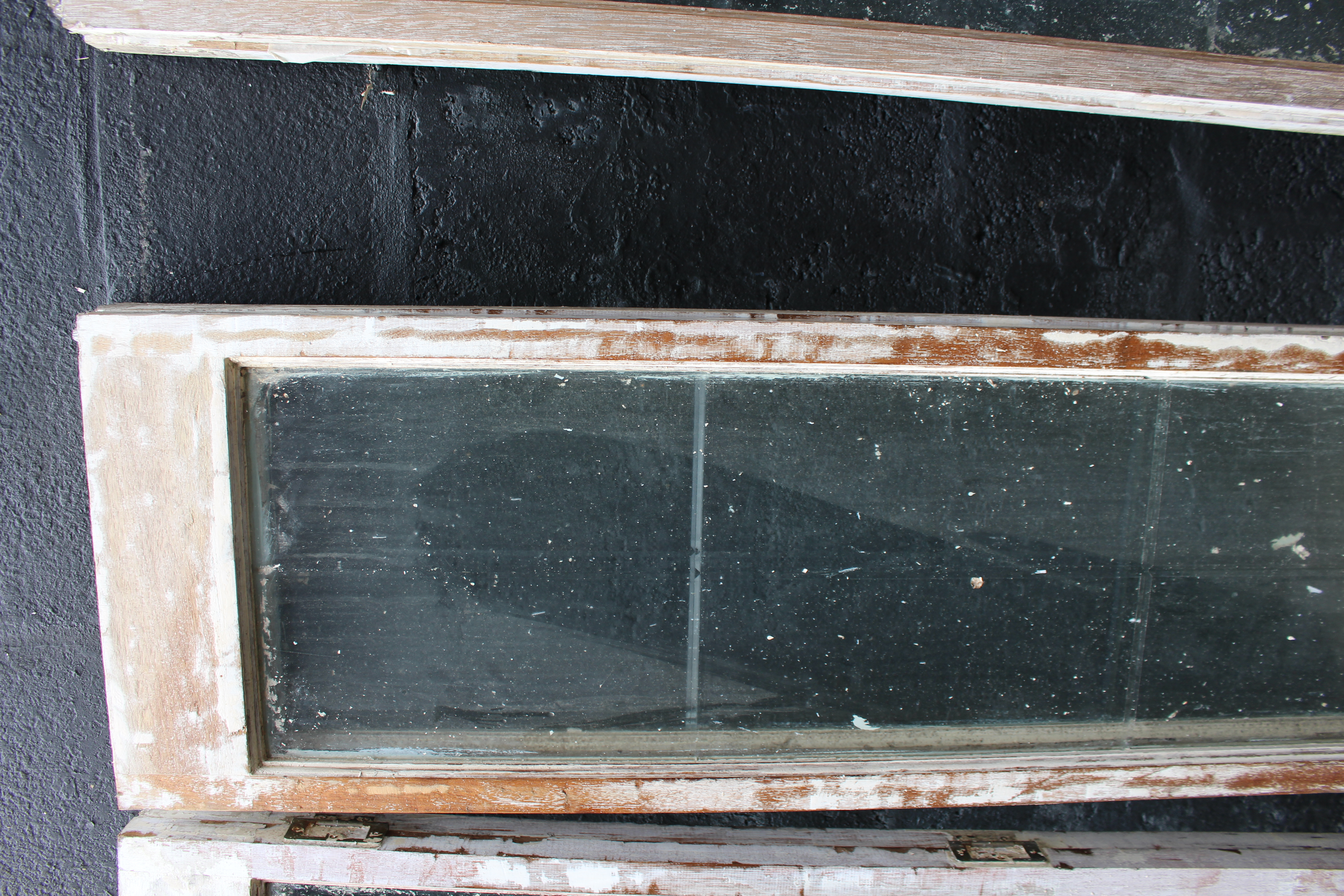 Set of 4 Vintage Carved Wood Bevelled Glazed Hinged Doors