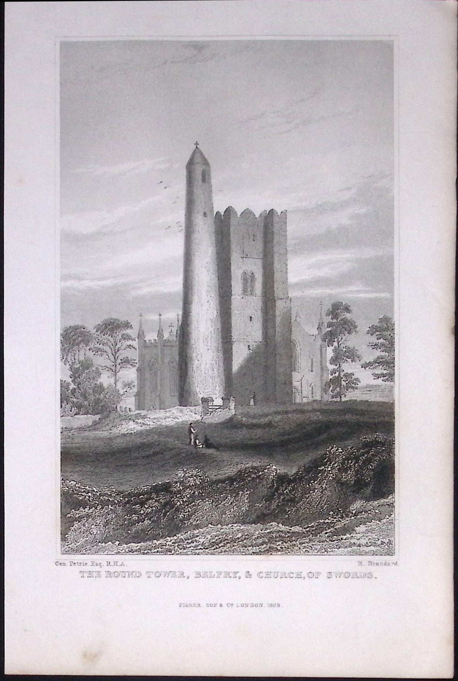 Belfast Ireland  The Round Tower 194 Years Old Antique Steel Engraving-17