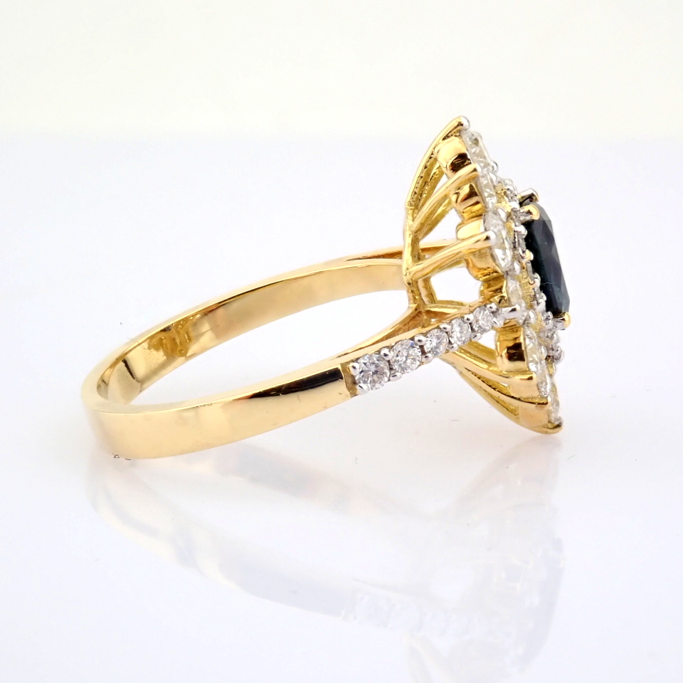 Natural Diamond 18K Yellow Gold Ring