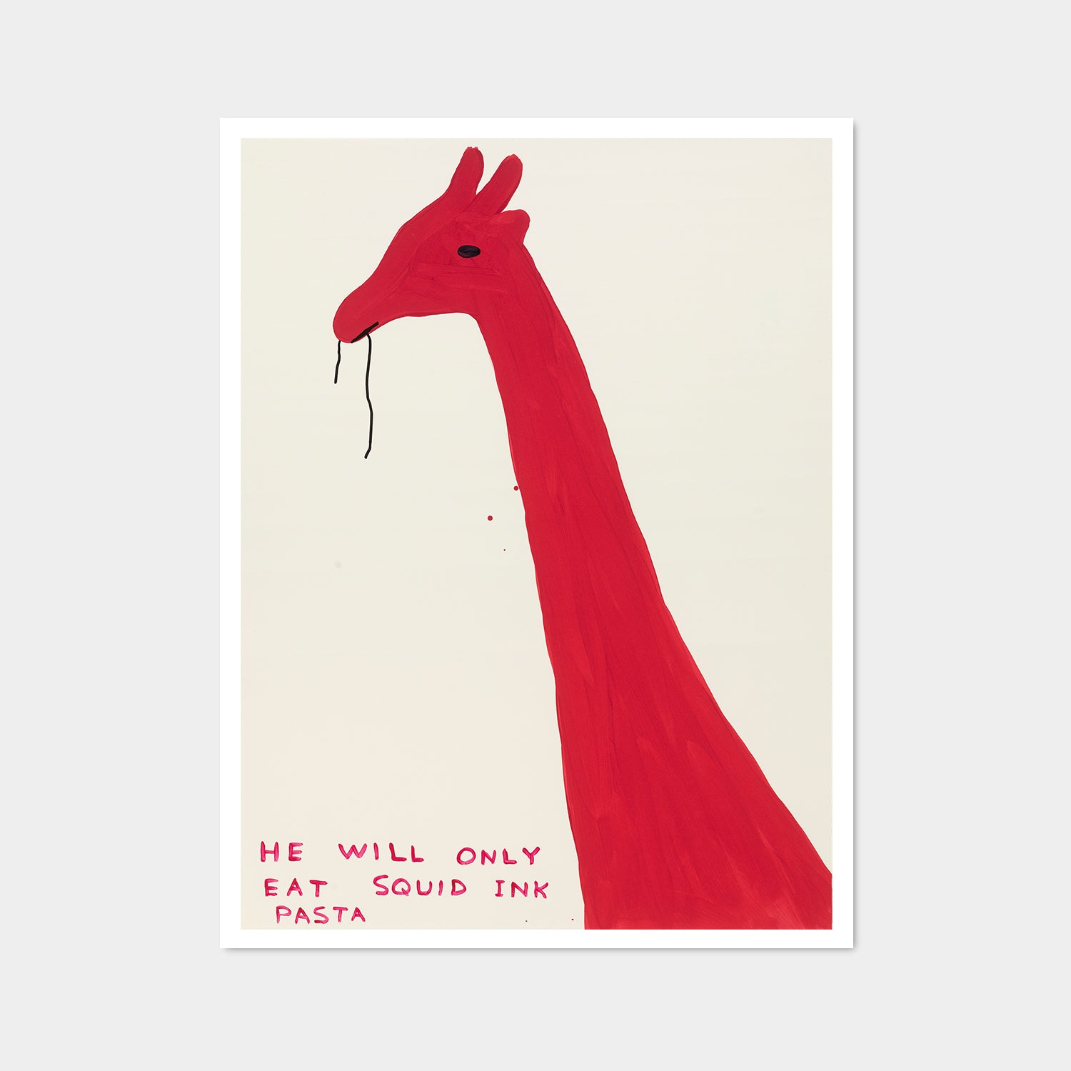 David Shrigley 'He Will Only Eat Squid Ink Pasta'