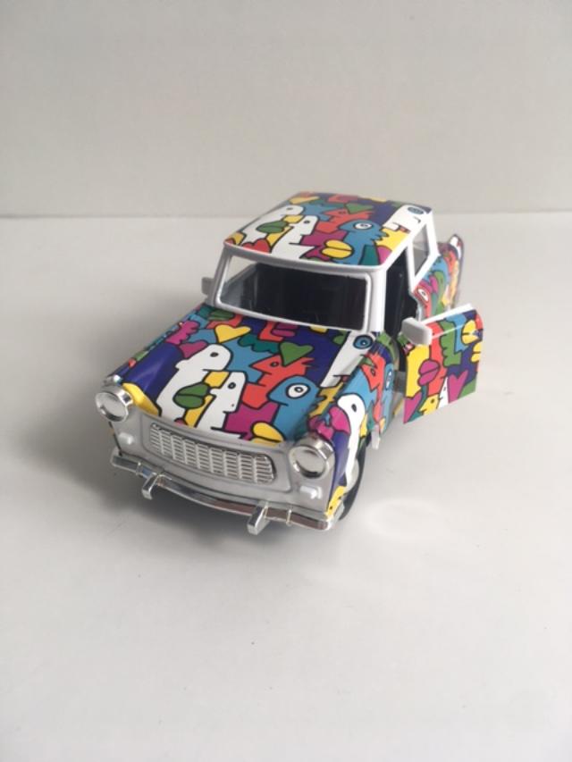 Thierry Noir (b.1958)  ‘Heads’ Berlin Trabant Car In Colours By Thierry Noir, 1994, Sold Out