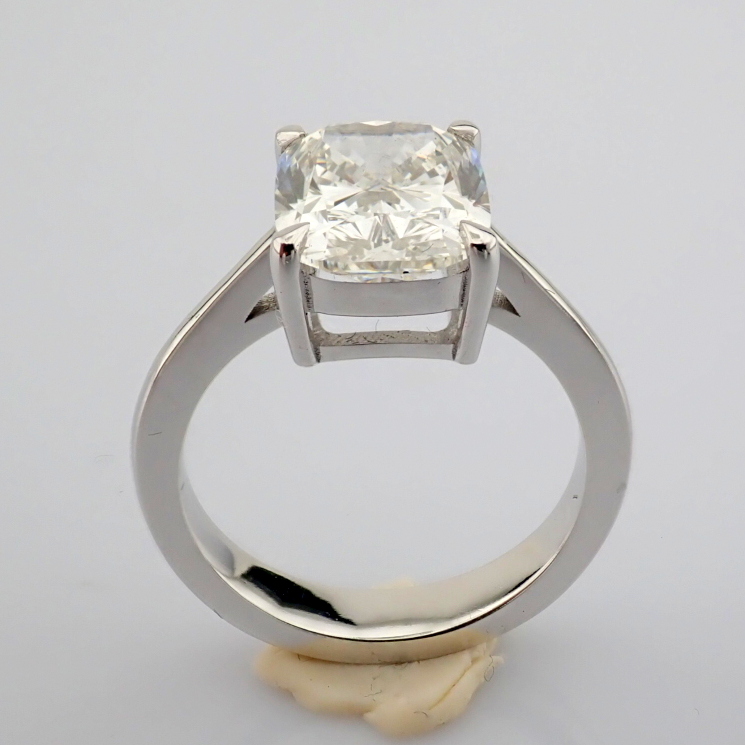 Cushion Cut Lab-Grown Diamond Ring - 4.01 Total Carat (IGI Certified)