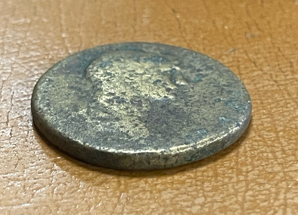 Ancient Roman bronze sestertius coin