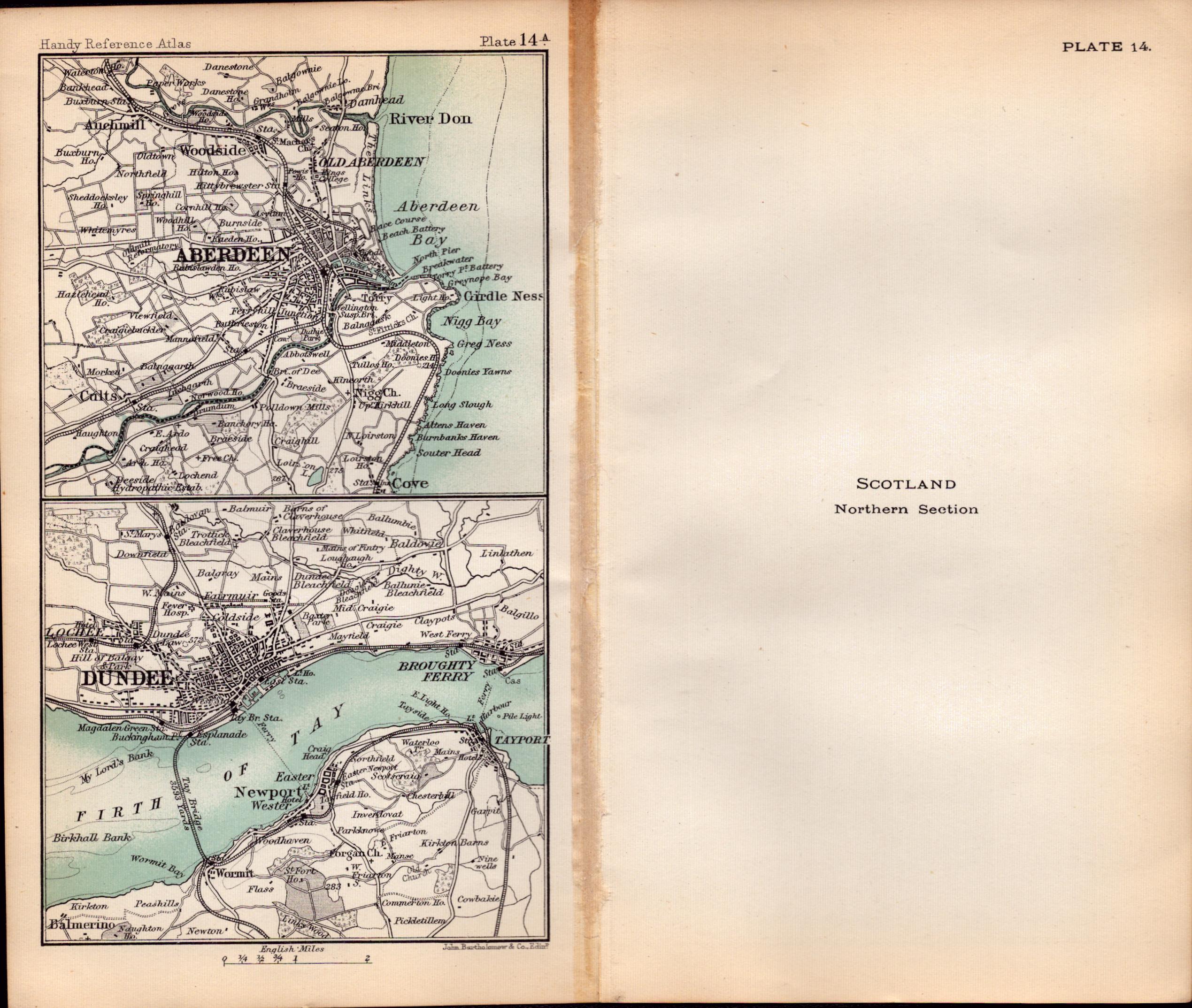 Scotland Northern Area Double Sided Antique 1896 Map.