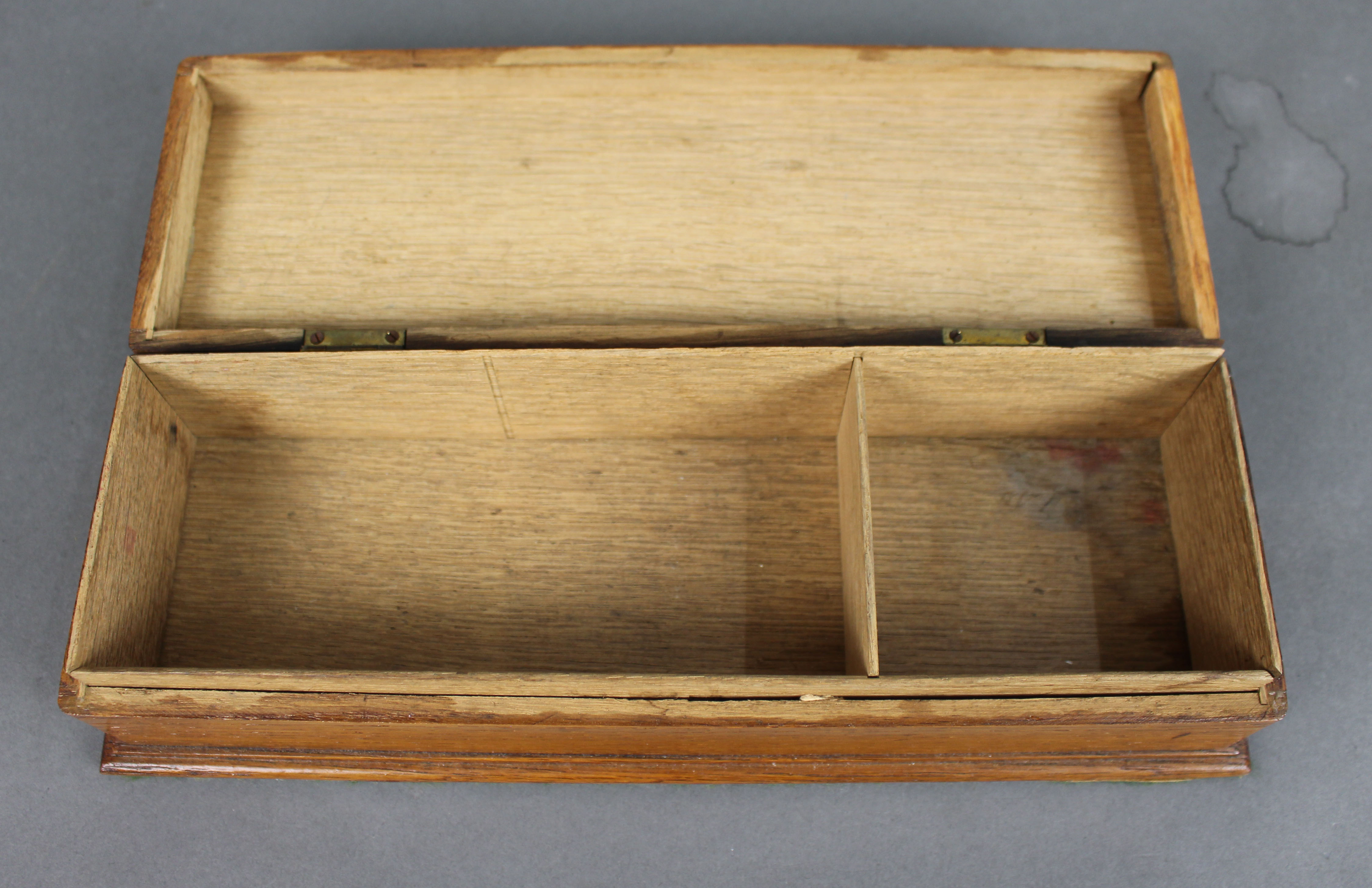 Antique Oak Desk Stationary Box