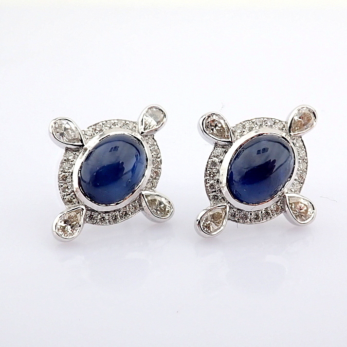 Natural Diamond 18K White Gold Earring