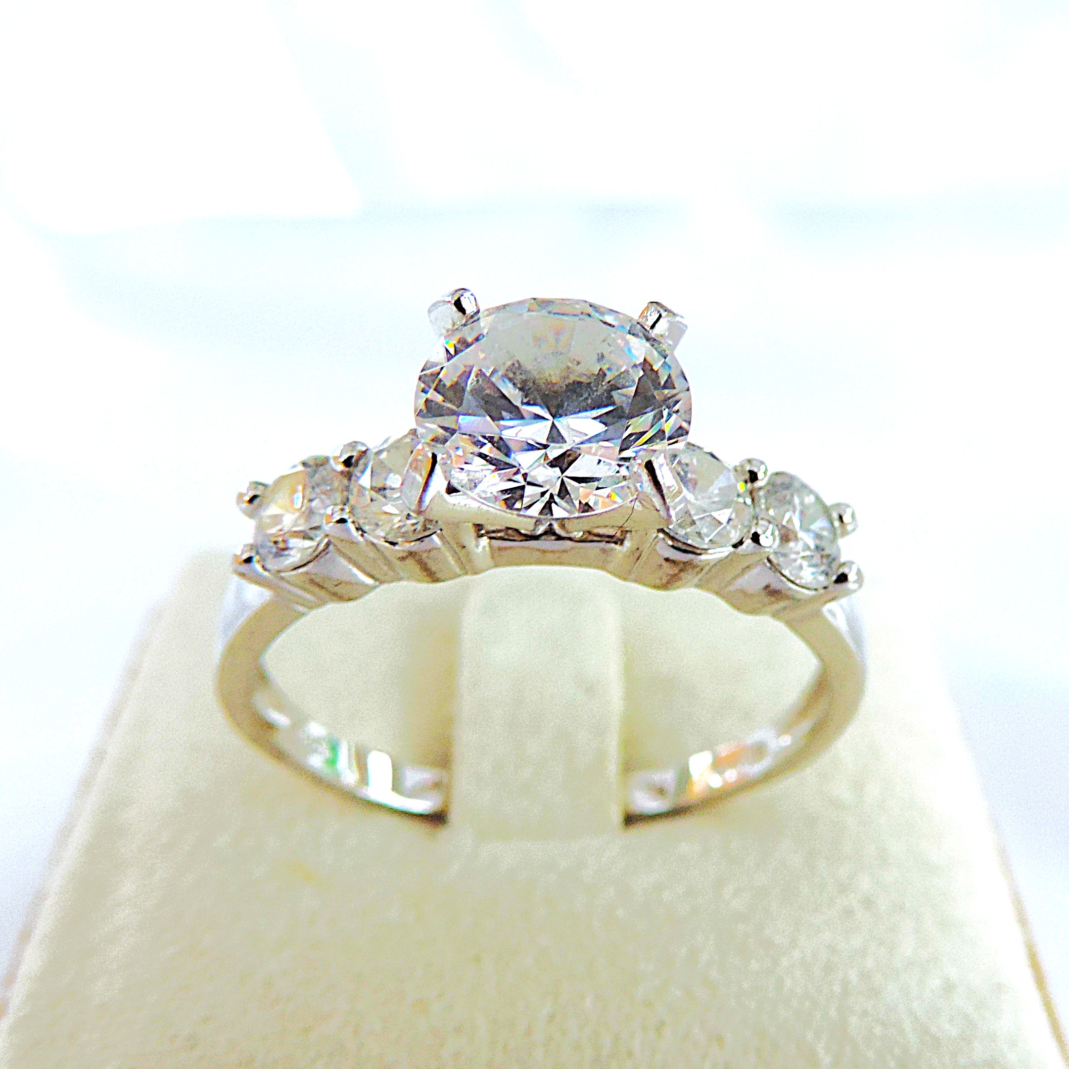 925 Silver 5.40 Carat Lab-Created Diamond Ring