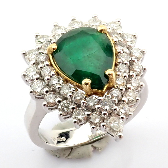 Natural Diamond 18K White Gold Ring