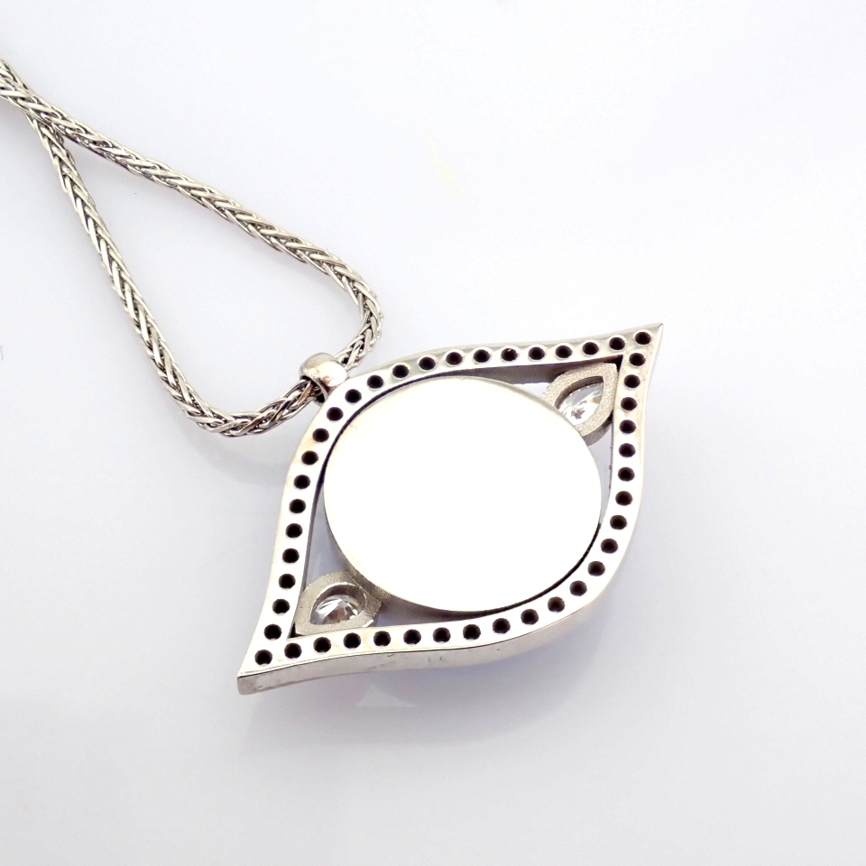 Natural Diamond 14K White Gold Necklace