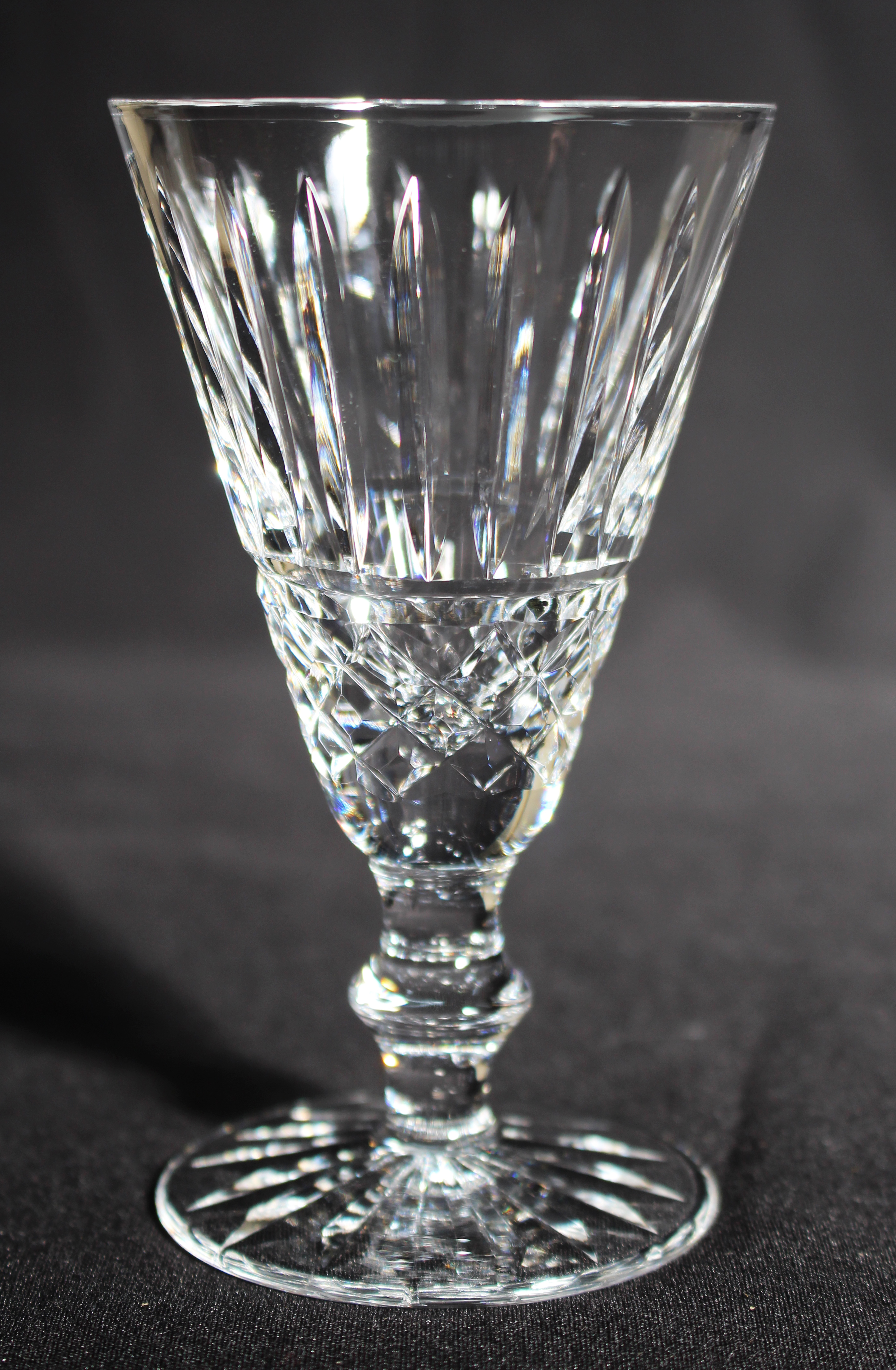Set of 6 Vintage Waterford Cut Crystal Knopped Sherry Glasses