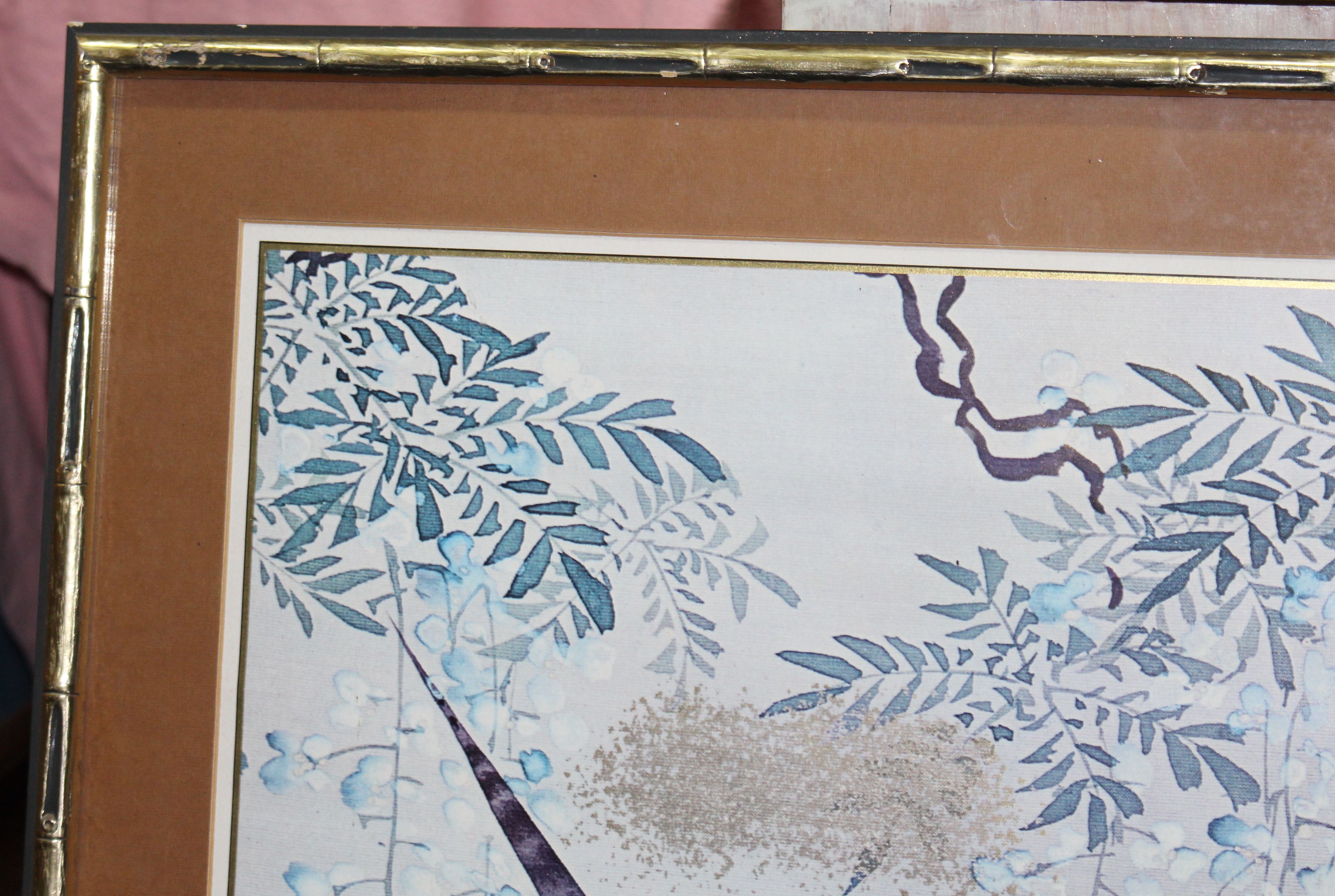 Print of Oriental Style Game Birds Set in Frame