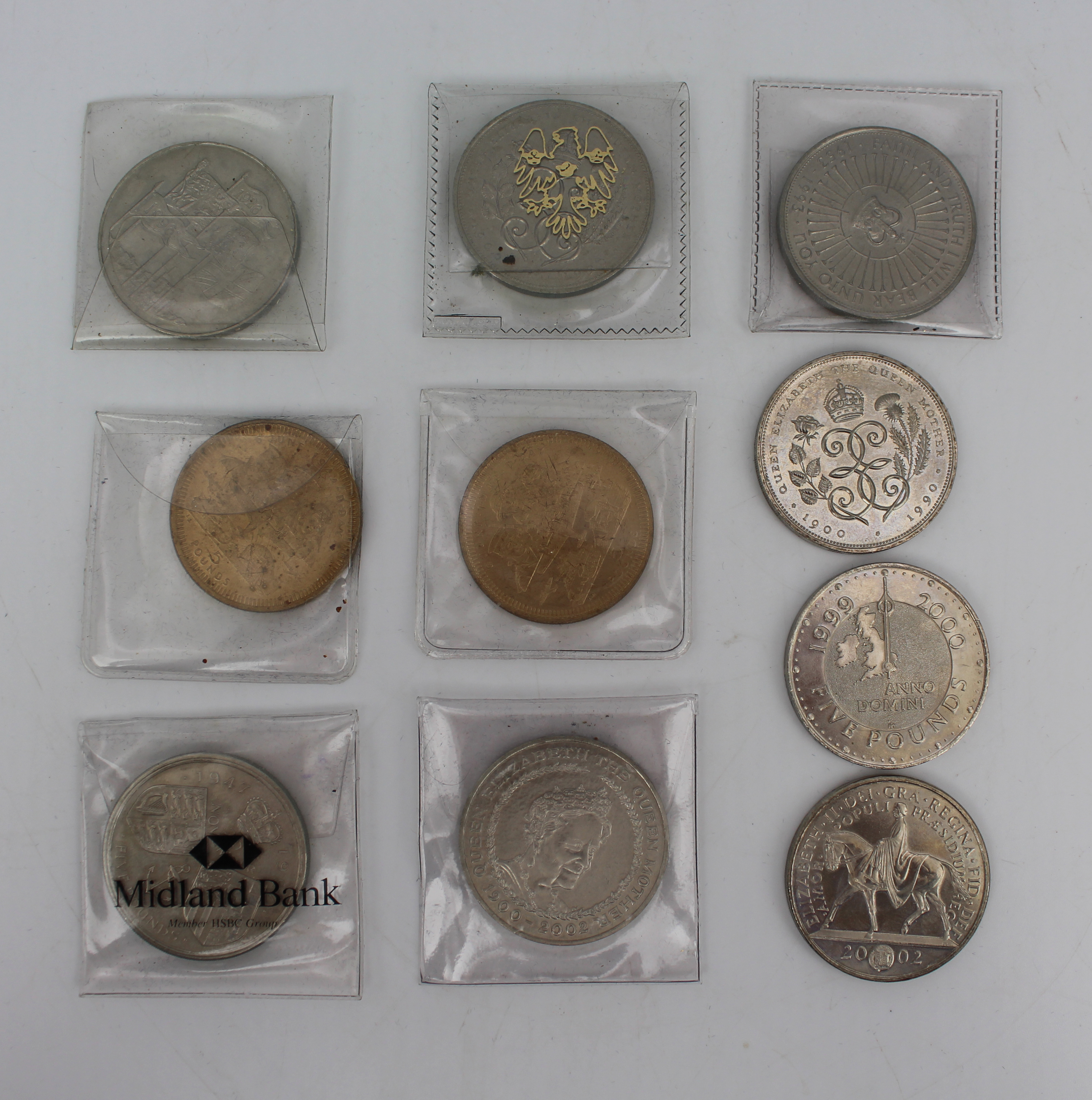 Collection of 10 £5 Five Pound Coins