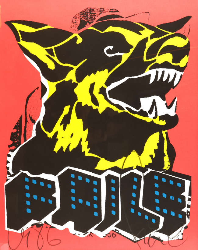 Faile(b 1975 & 76) 'Dog, Black Light Edition', Colour Screenprint, Signed In Pencil, Editioned, 2007