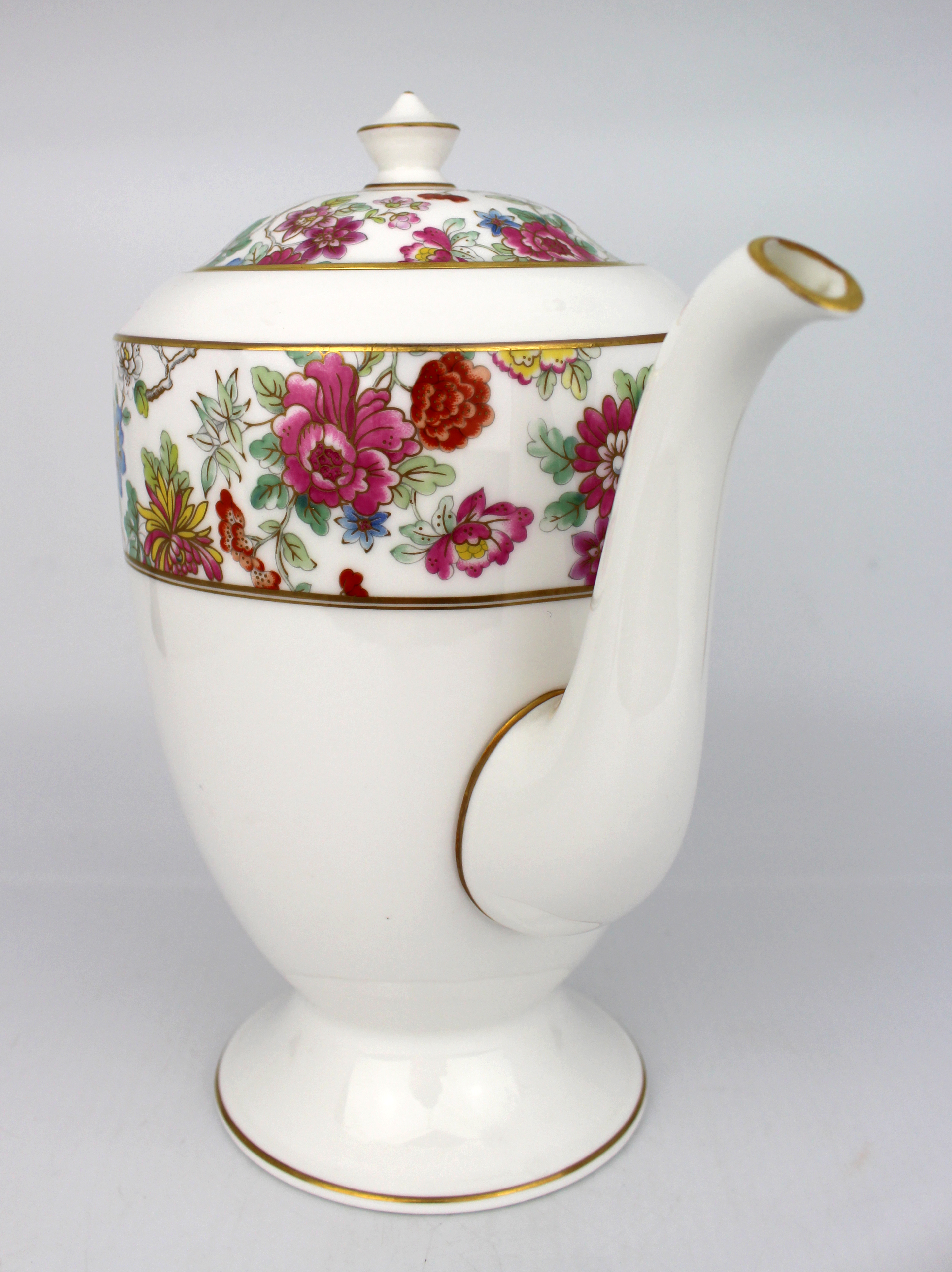 Royal Worcester Coffee Pot Chinese Garden Pattern