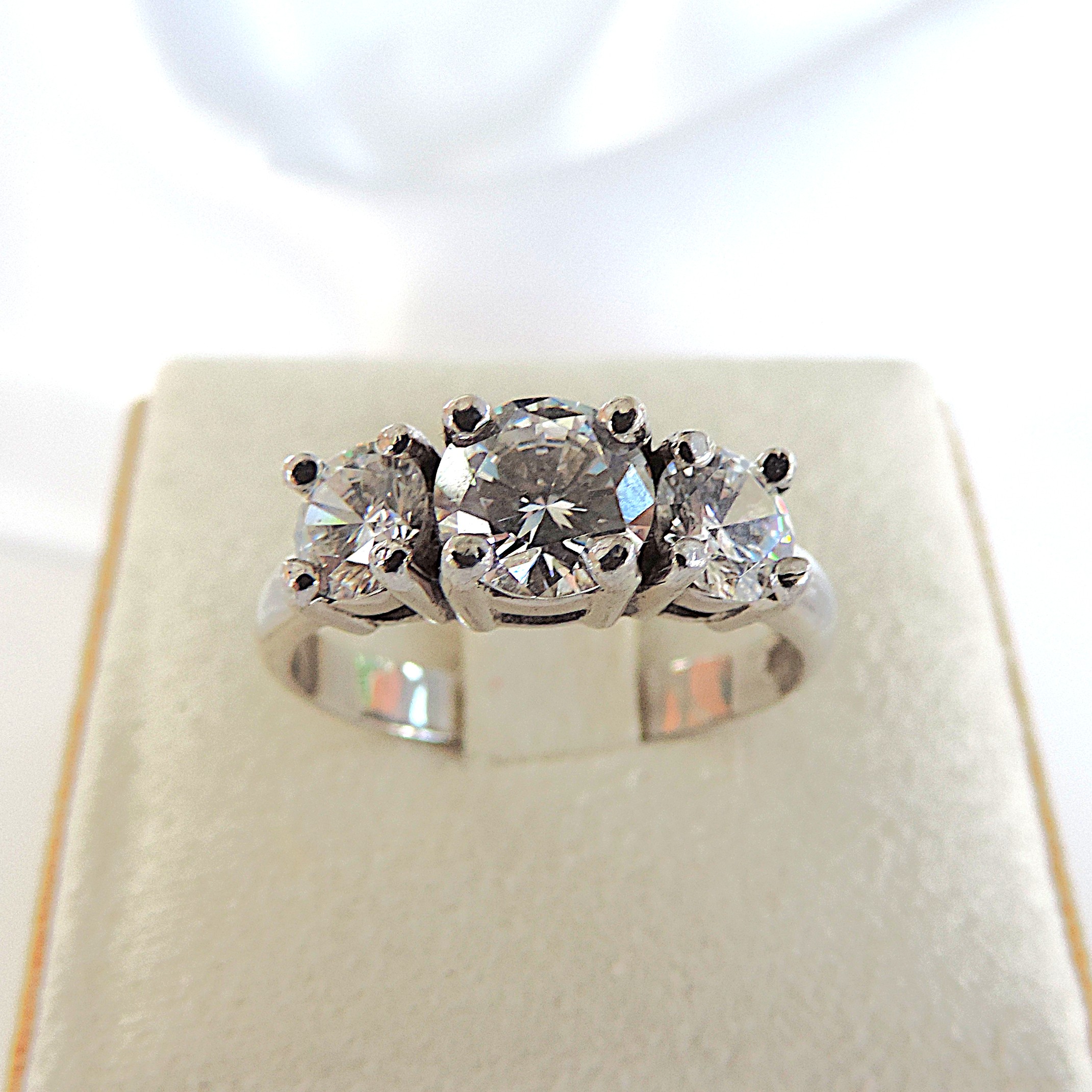 925 Silver 1.26 Carat Moissanite Trilogy Ring