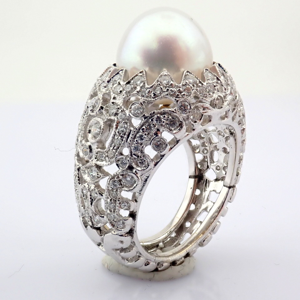 Natural Diamond 18K White Gold Ring